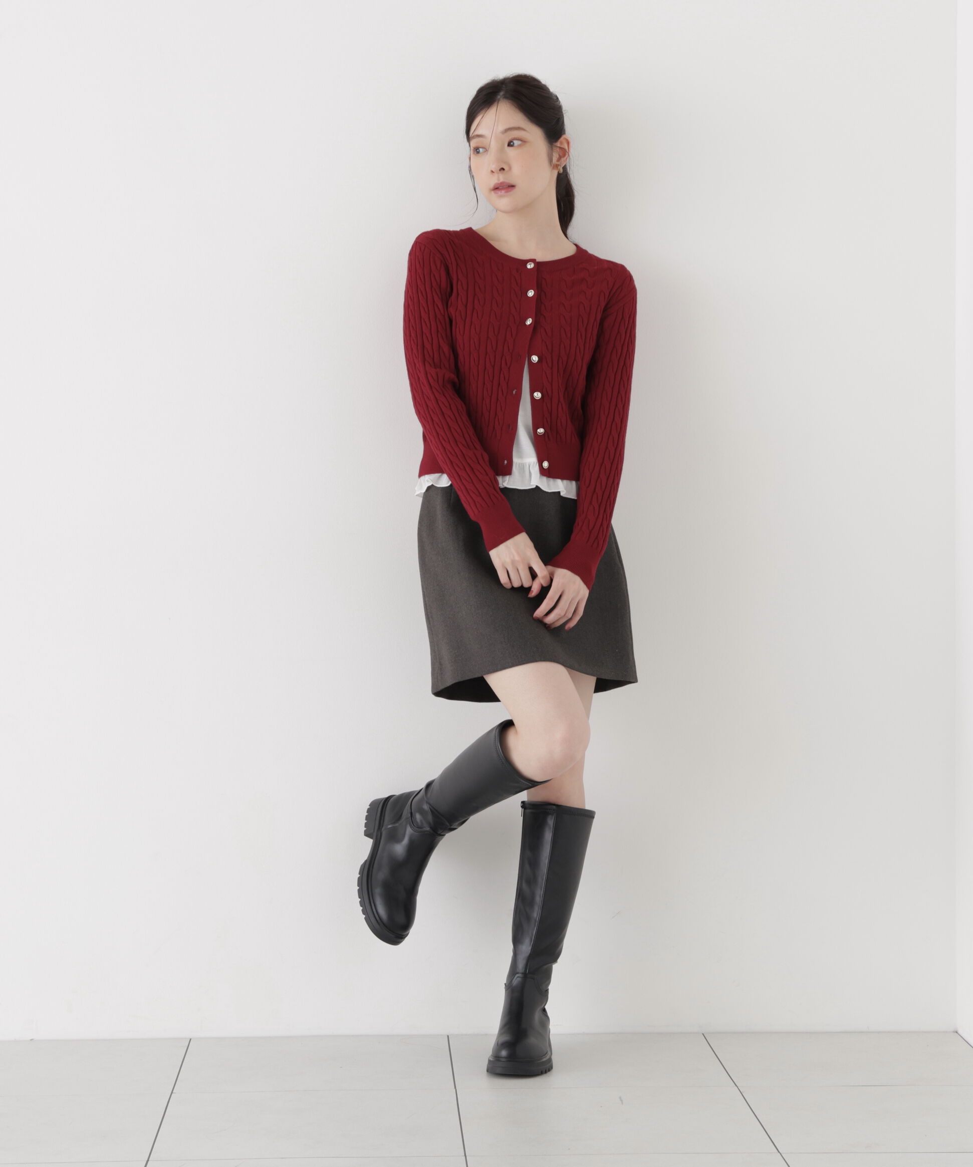 PROPORTION BODY DRESSING「＜加藤栞さん着用＞＜a/mie＞ケーブルニットカーディガン」|カーディガン|