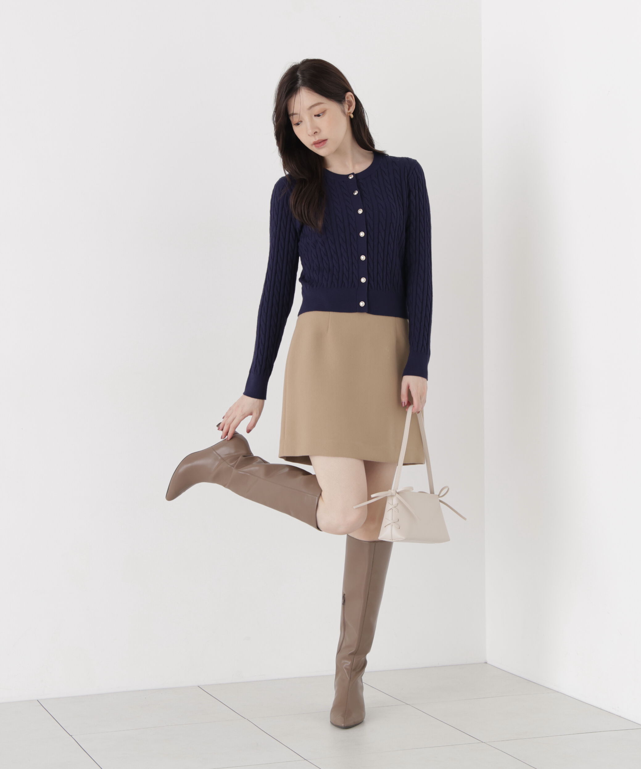 PROPORTION BODY DRESSING「＜加藤栞さん着用＞＜a/mie＞ケーブルニットカーディガン」|カーディガン|