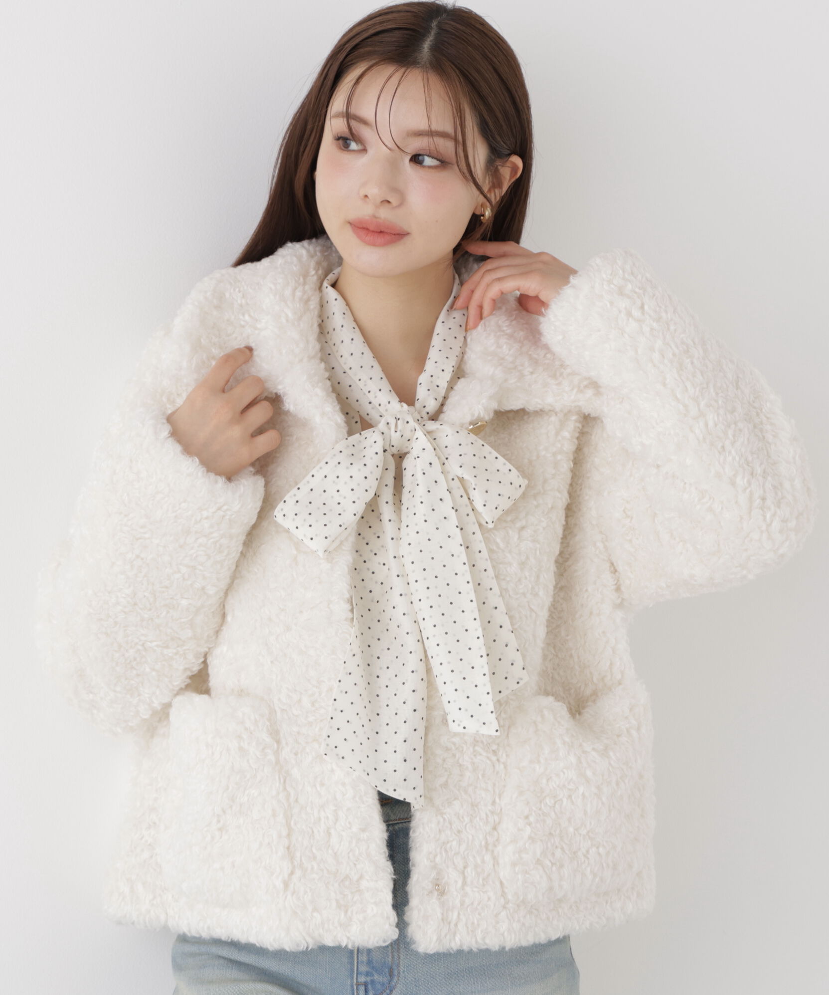PROPORTION BODY DRESSING「衿付きフェイクファーブルゾン 26AW」|ブルゾン・スタジャン|