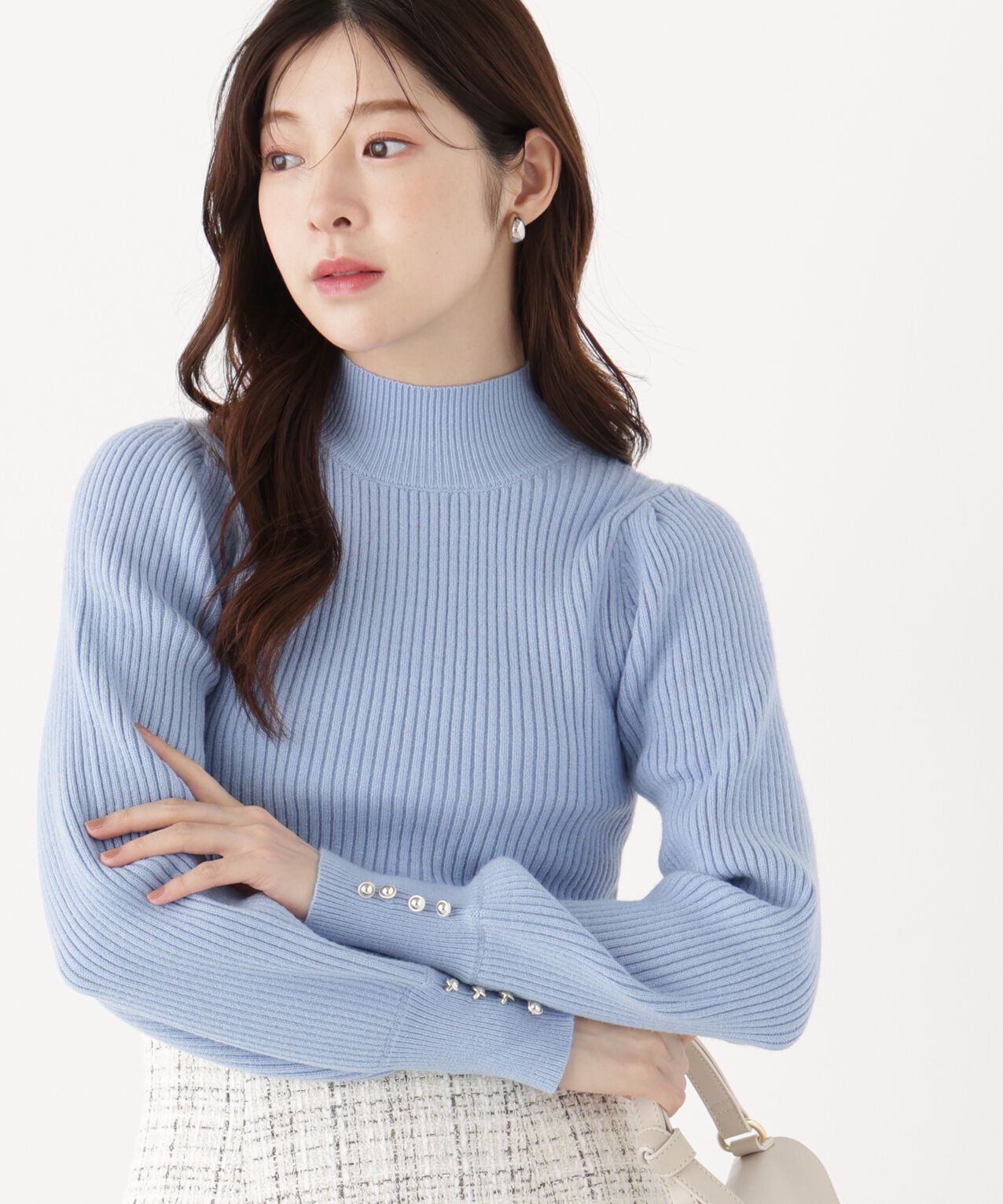 PROPORTION BODY DRESSING「ボリュームタートルニット 26AW」|ニット・セーター|ブルー