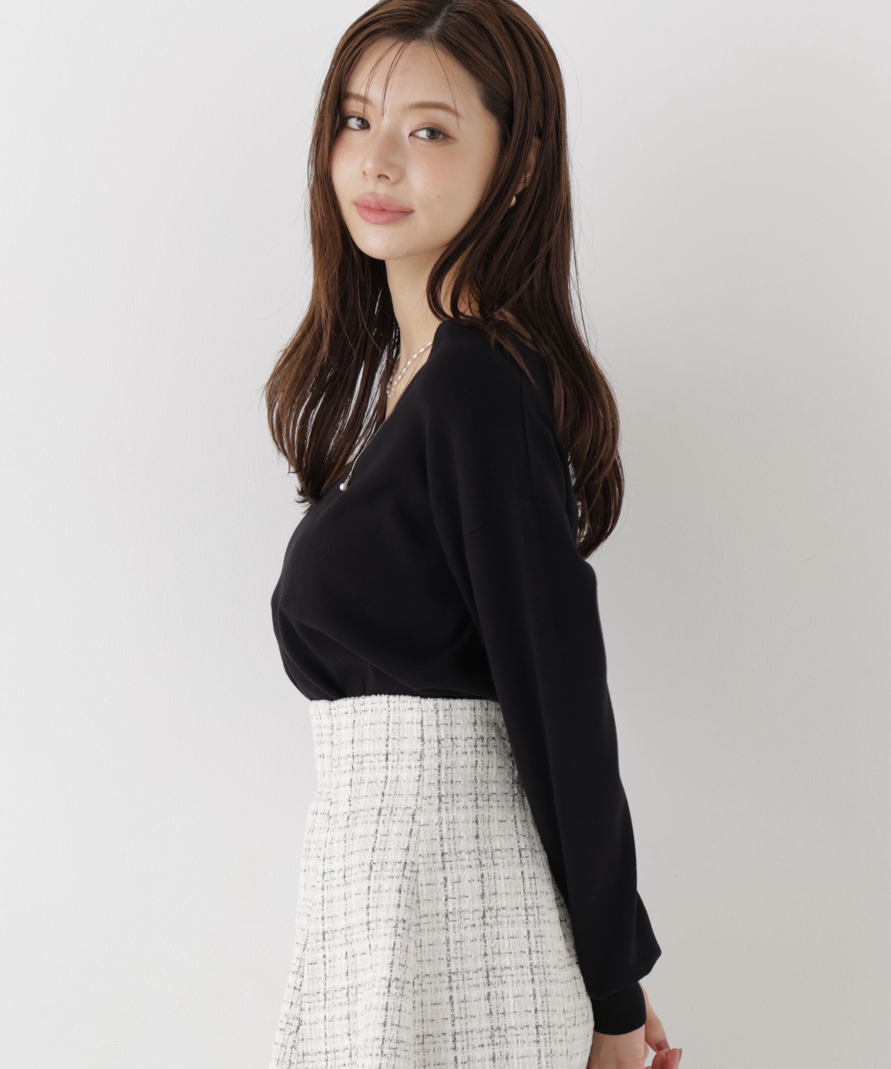 PROPORTION BODY DRESSING「Vネック総針ニット 26AW」|ニット・セーター|