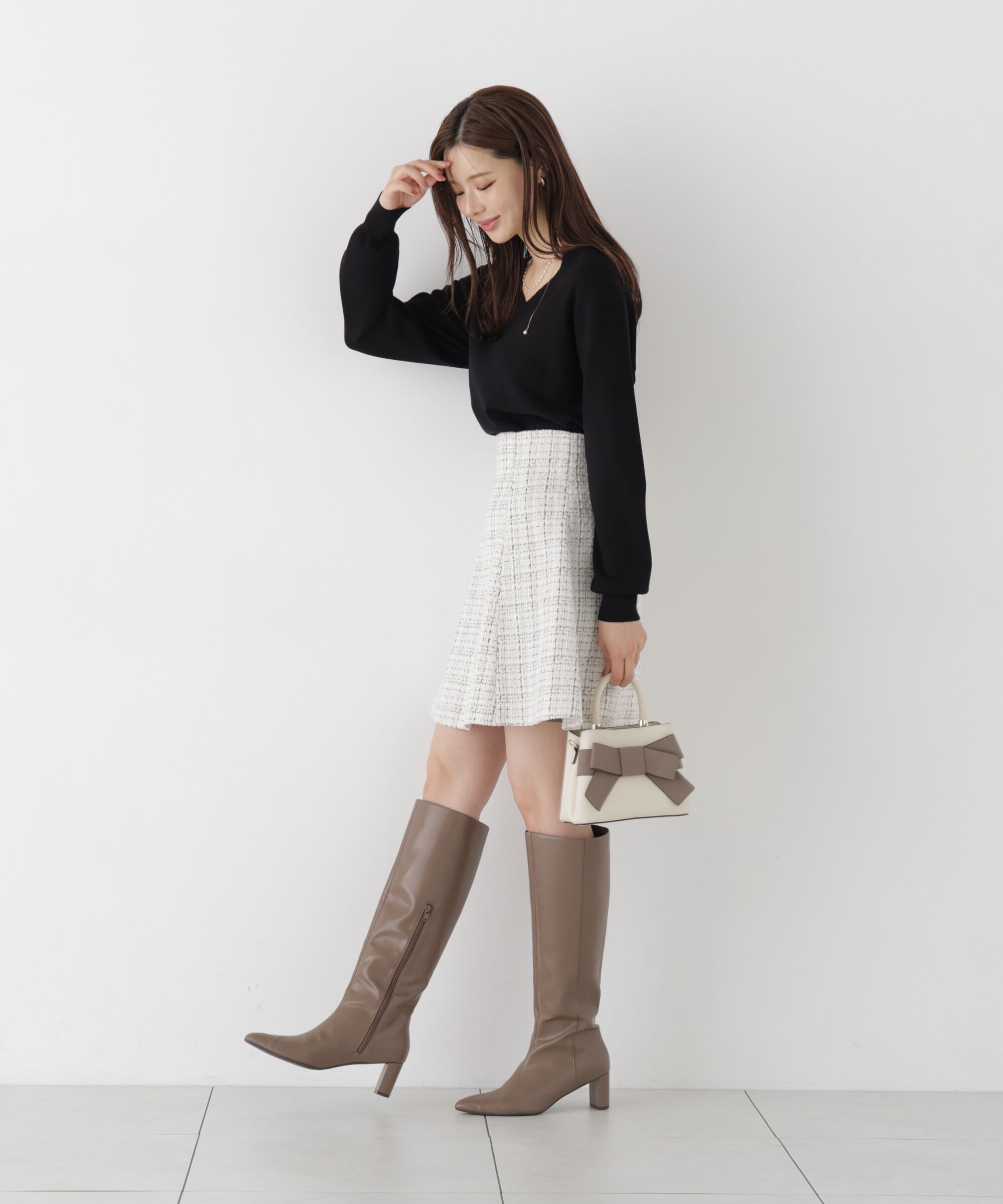 PROPORTION BODY DRESSING「Vネック総針ニット 26AW」|ニット・セーター|