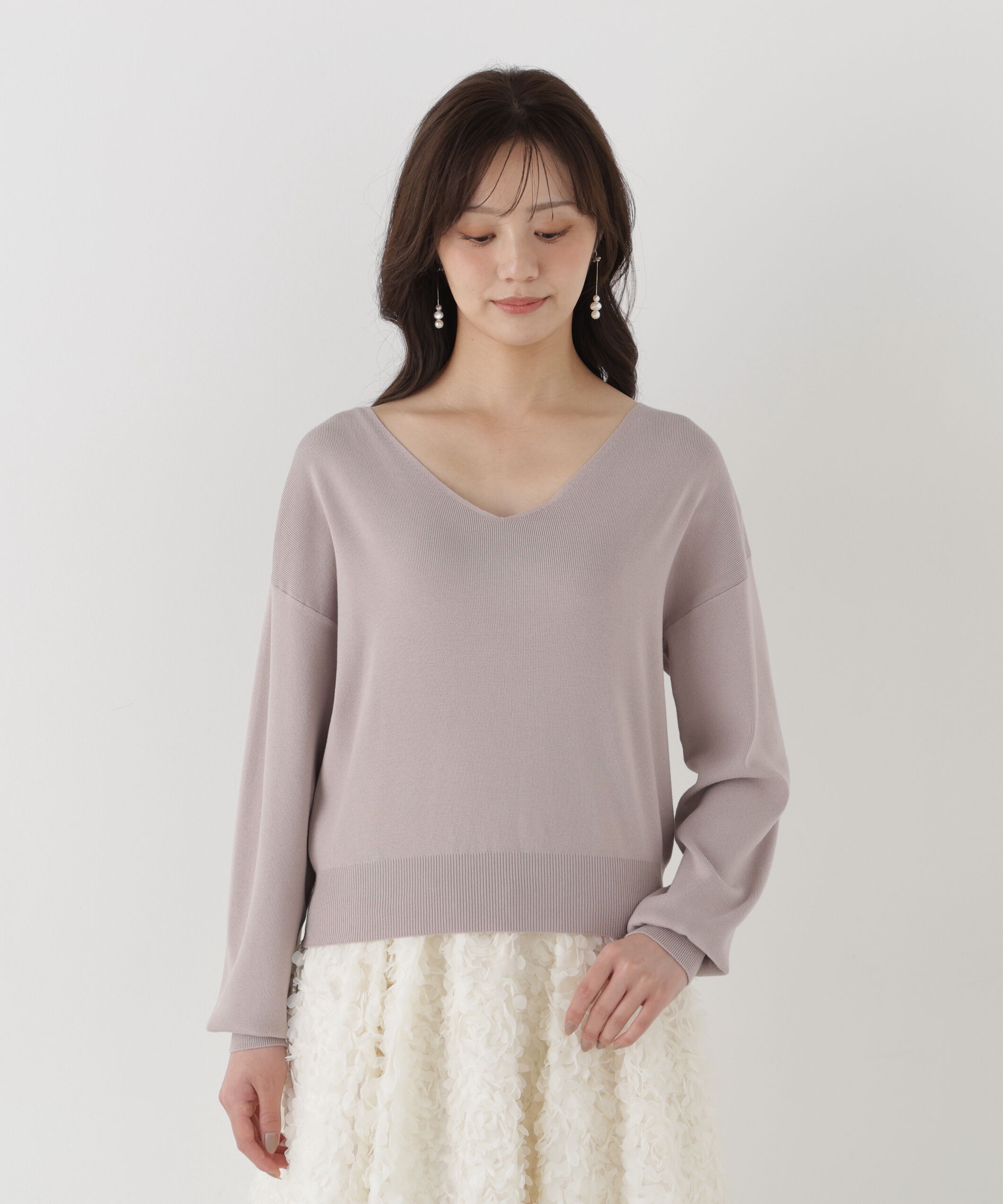 PROPORTION BODY DRESSING「Vネック総針ニット 26AW」|ニット・セーター|