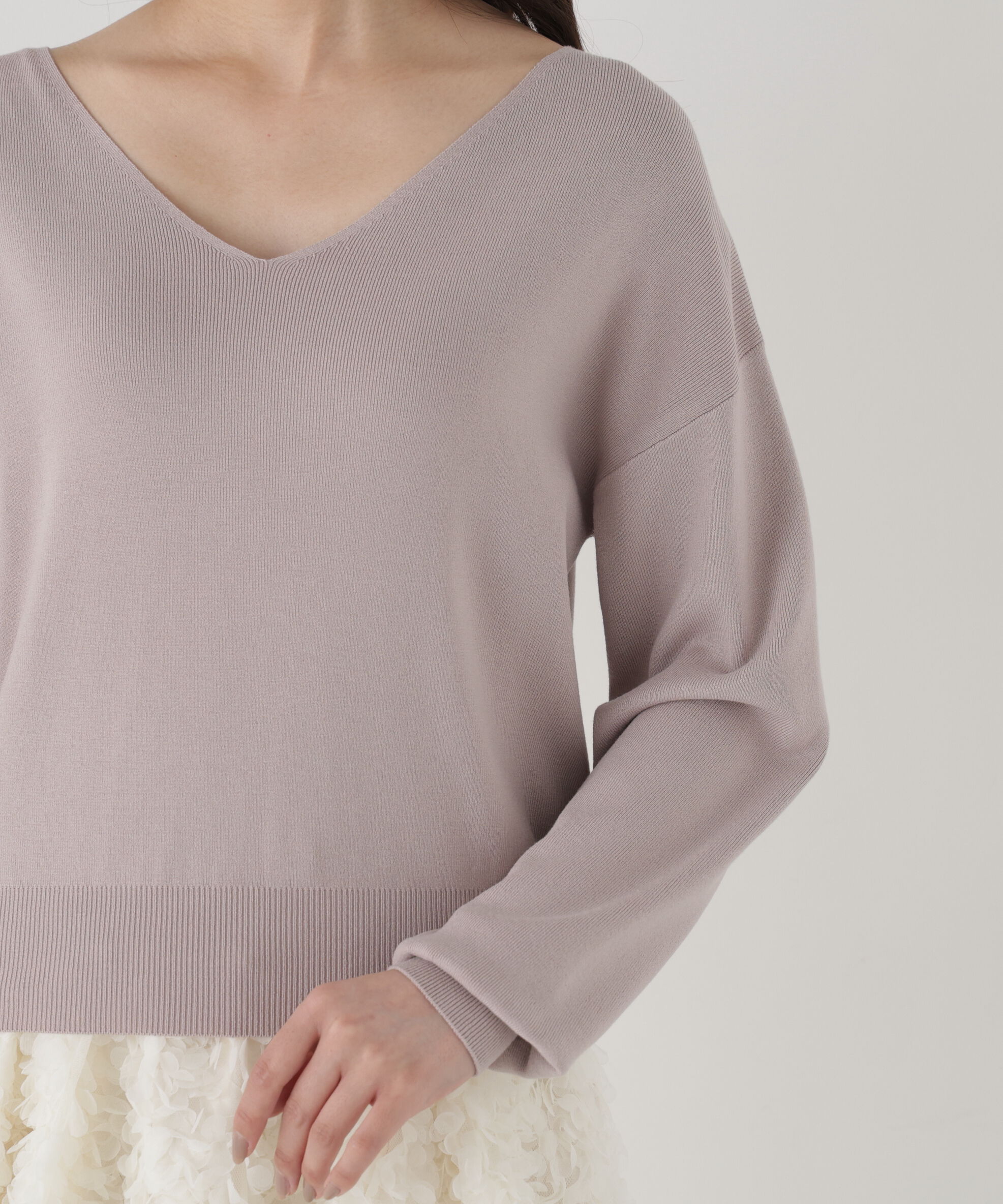 PROPORTION BODY DRESSING「Vネック総針ニット 26AW」|ニット・セーター|