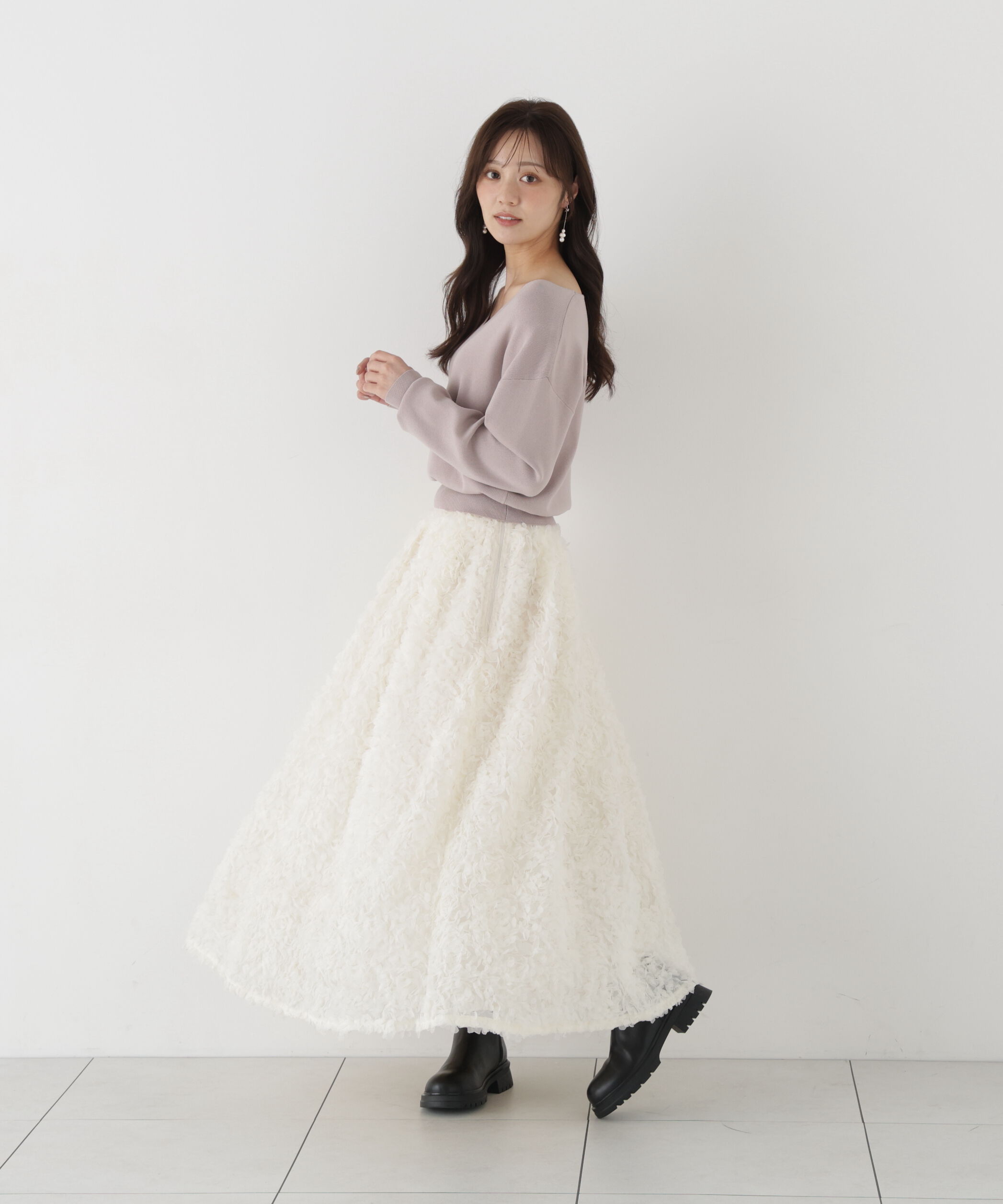 PROPORTION BODY DRESSING「Vネック総針ニット 26AW」|ニット・セーター|