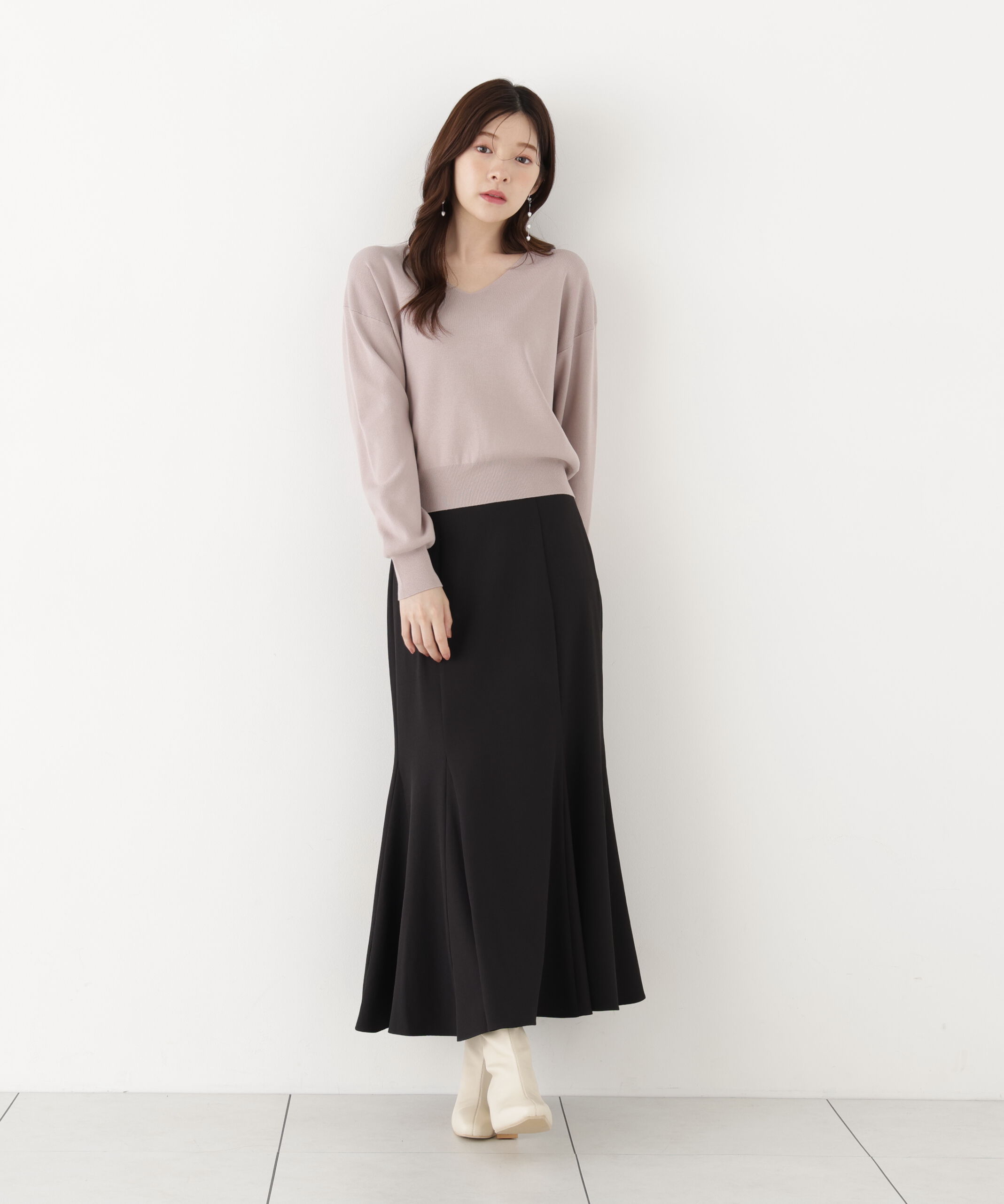 PROPORTION BODY DRESSING「Vネック総針ニット 26AW」|ニット・セーター|
