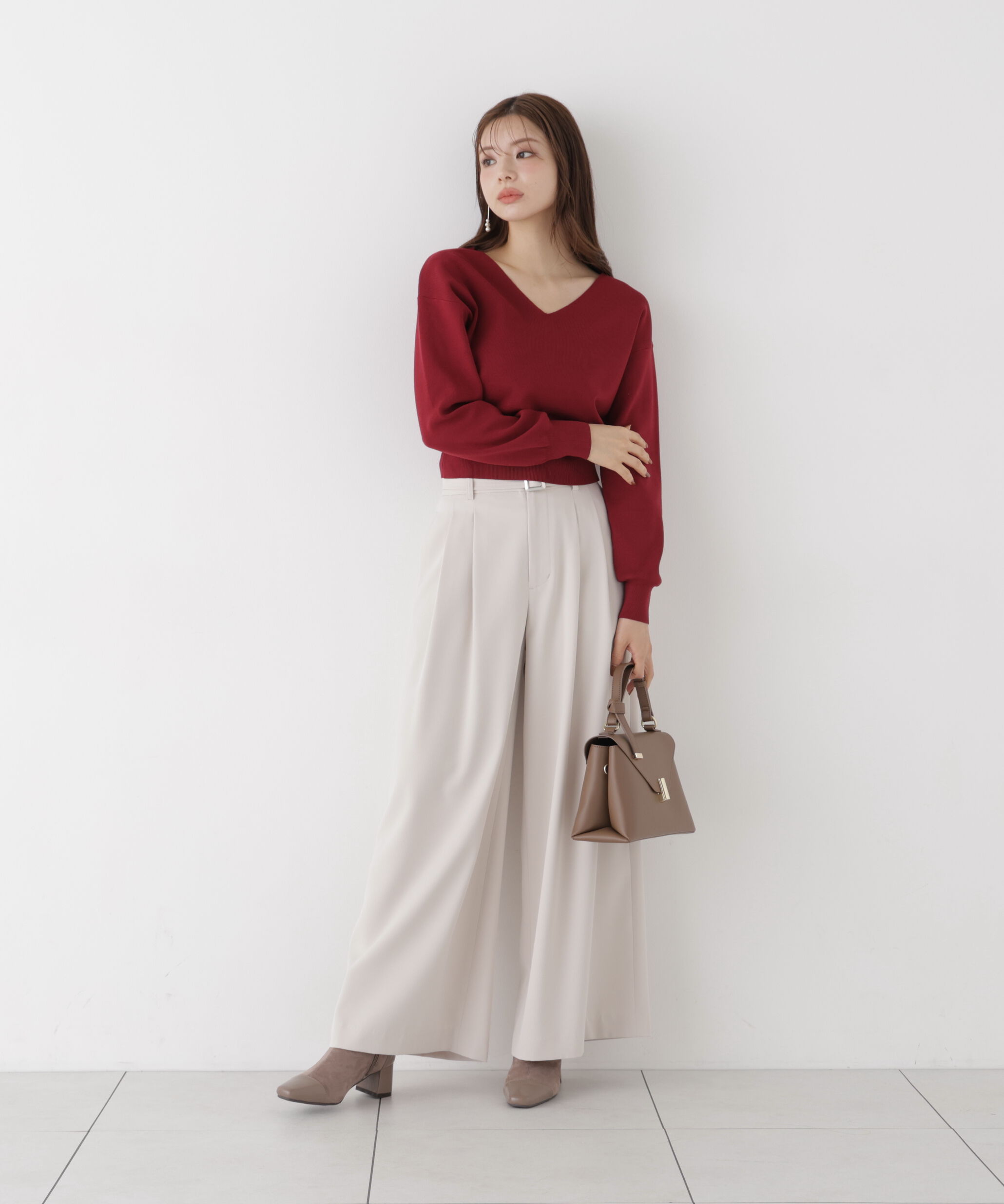 PROPORTION BODY DRESSING「Vネック総針ニット 26AW」|ニット・セーター|