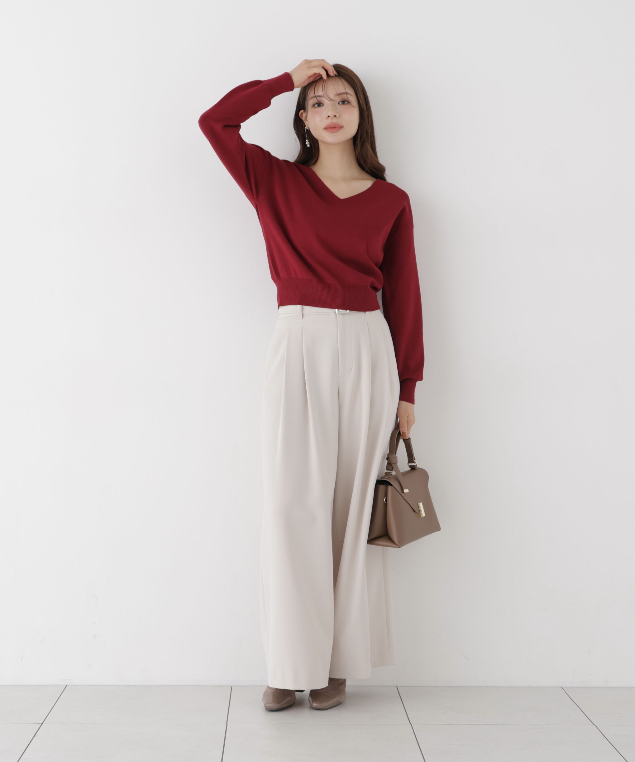 PROPORTION BODY DRESSING「Vネック総針ニット 26AW」|ニット・セーター|