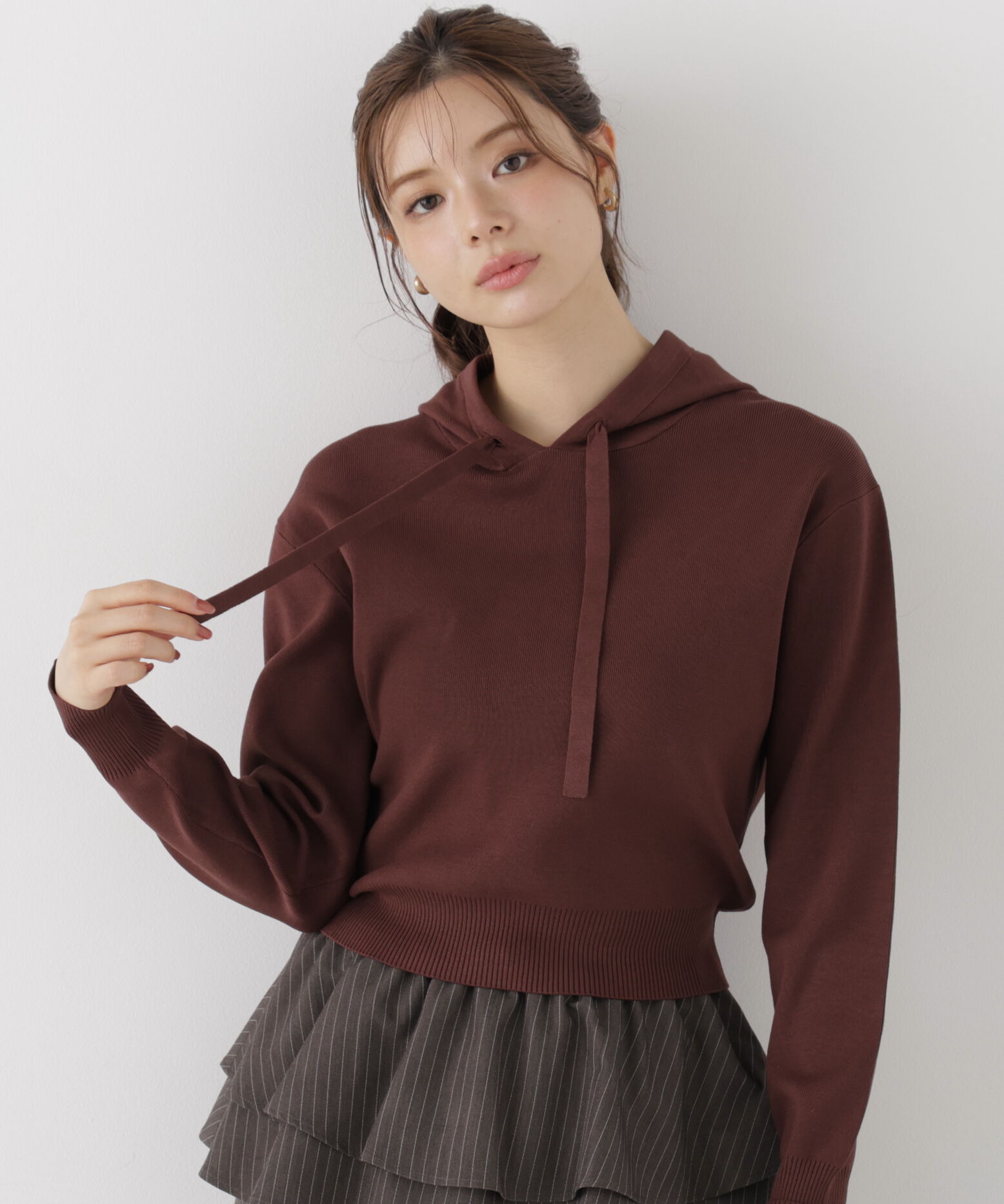 PROPORTION BODY DRESSING「フーディーニット」|ニット・セーター|ブラウン