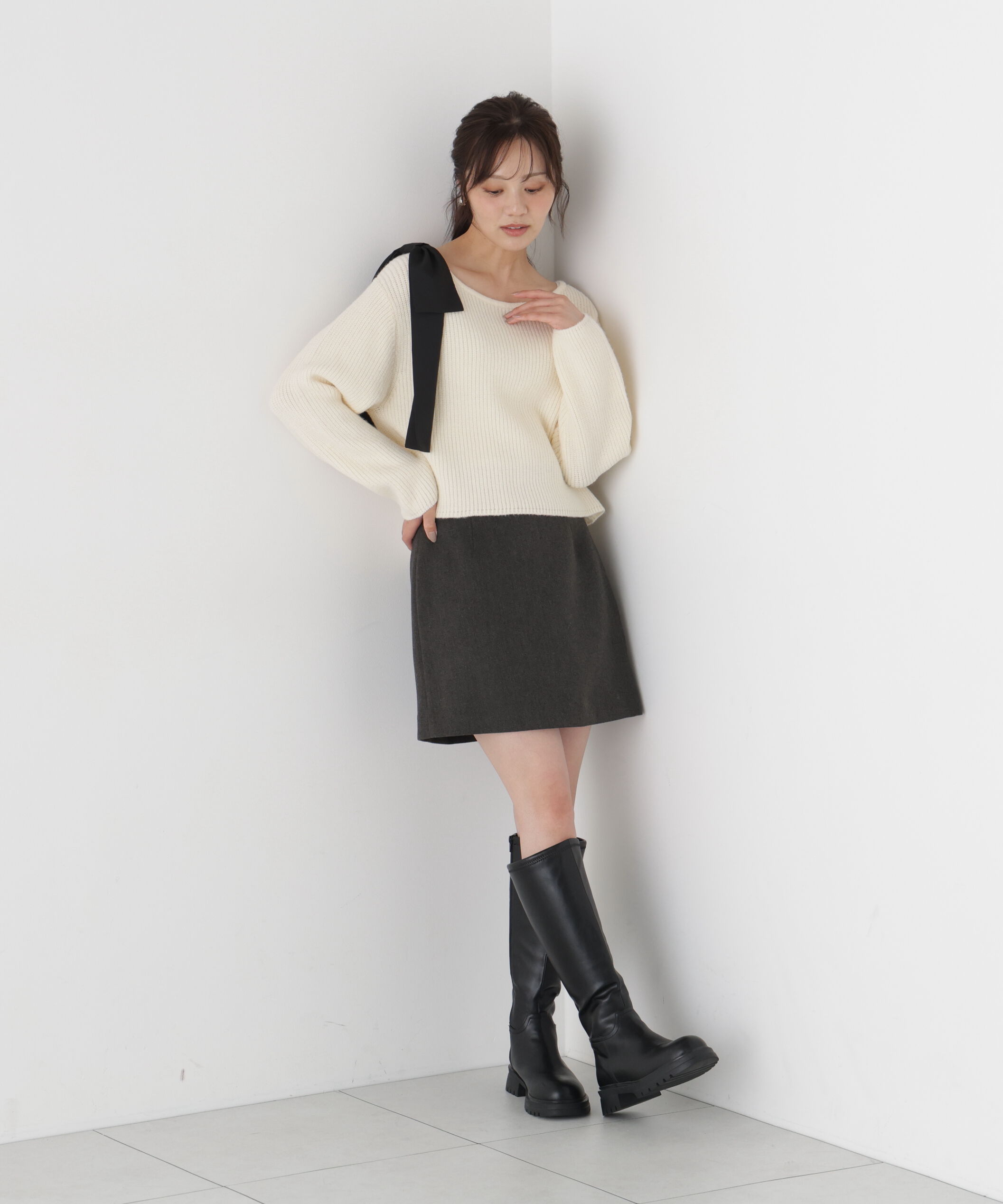 PROPORTION BODY DRESSING「2wayアシメリボンゆるニット」|ニット・セーター|