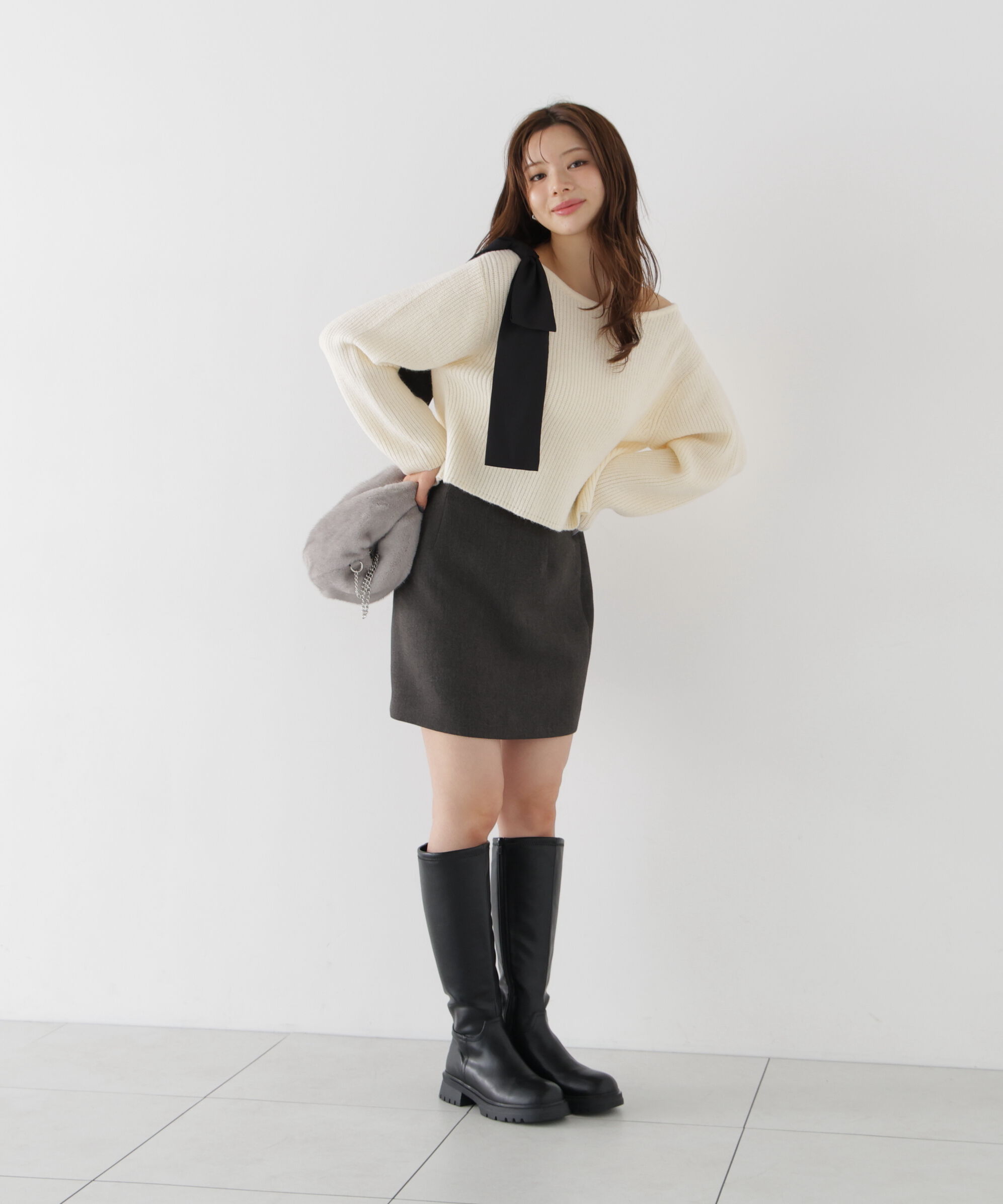 PROPORTION BODY DRESSING「2wayアシメリボンゆるニット」|ニット・セーター|
