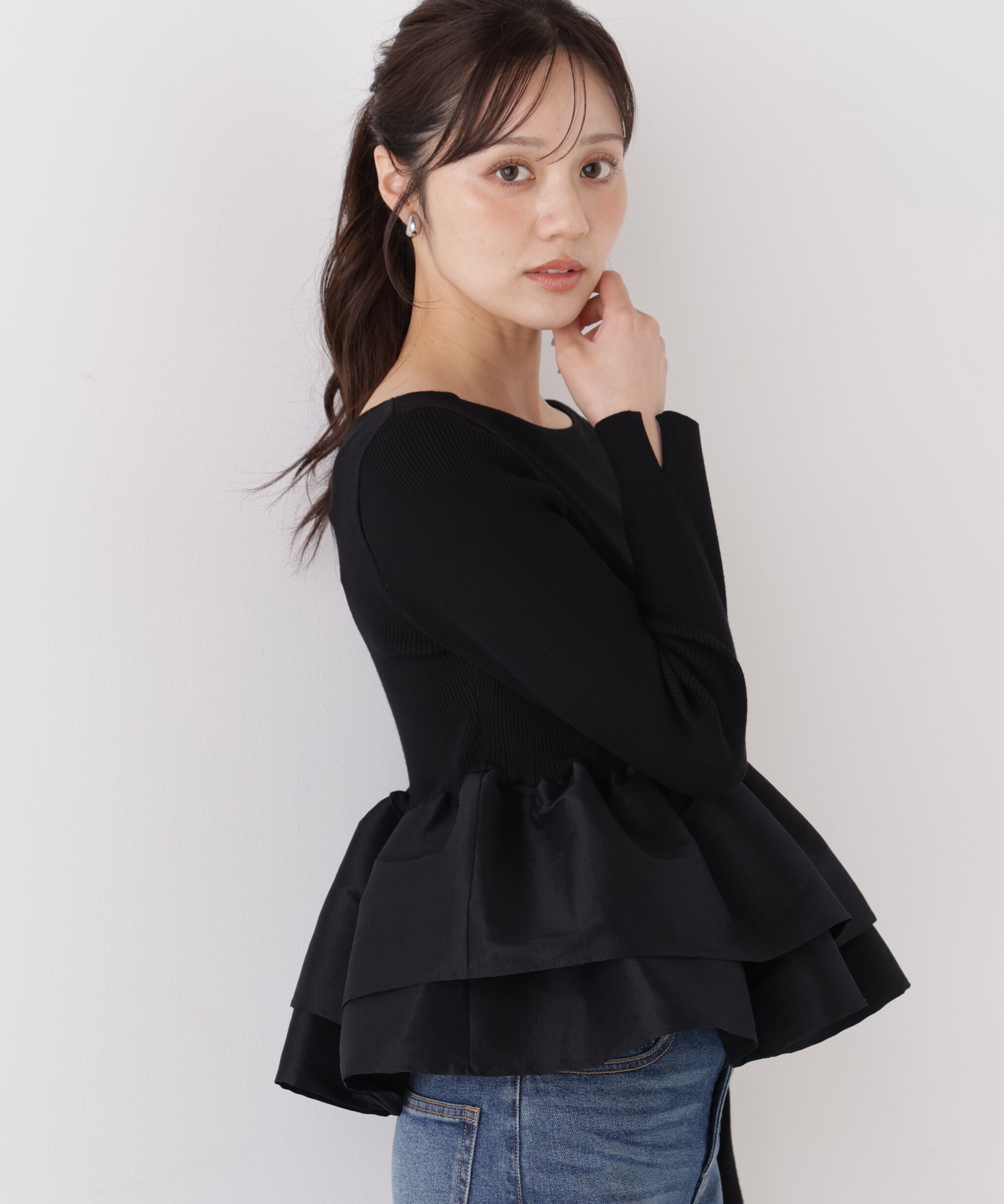 PROPORTION BODY DRESSING「フリルペプラムニット」|ニット・セーター|