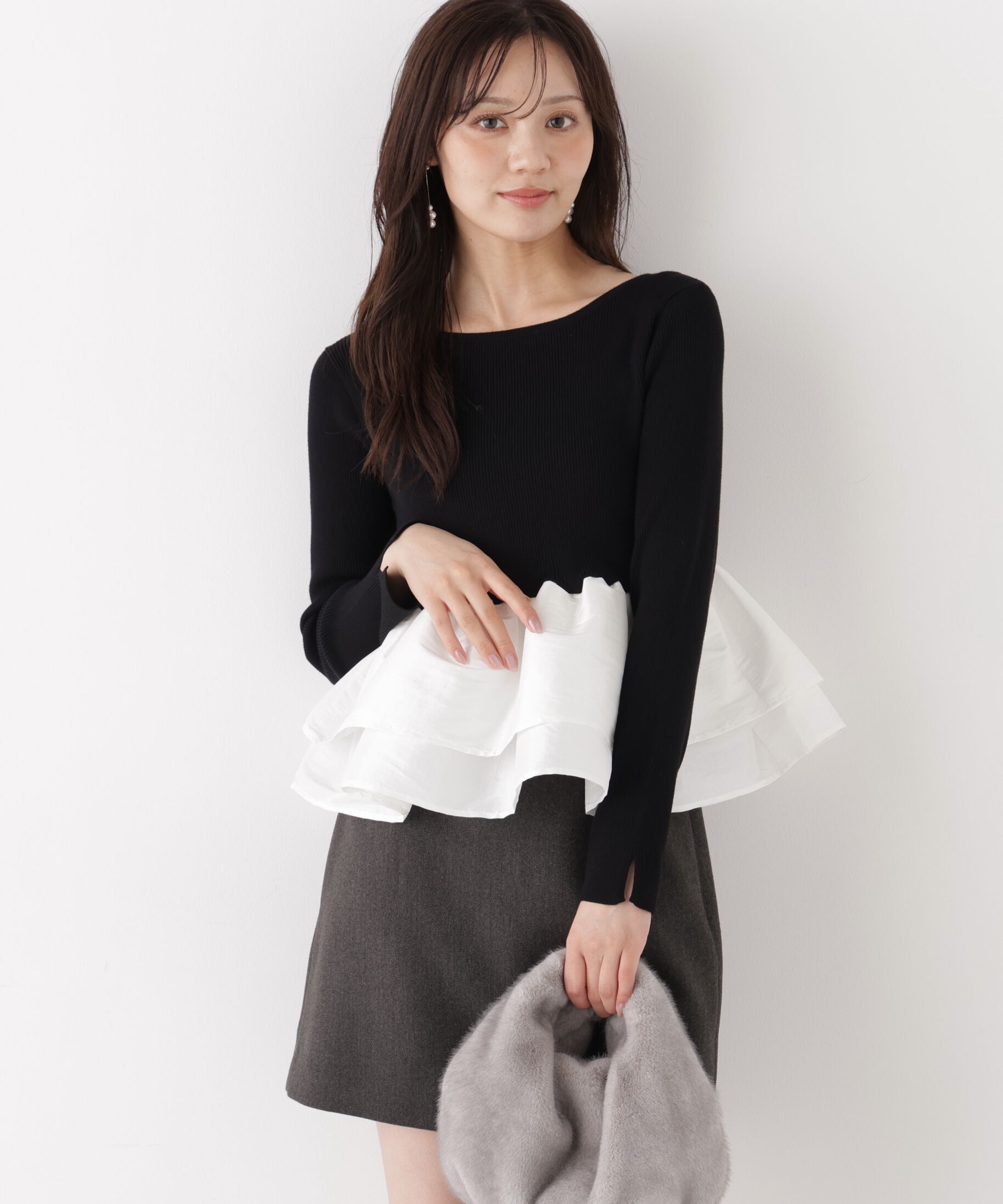 PROPORTION BODY DRESSING「フリルペプラムニット」|ニット・セーター|