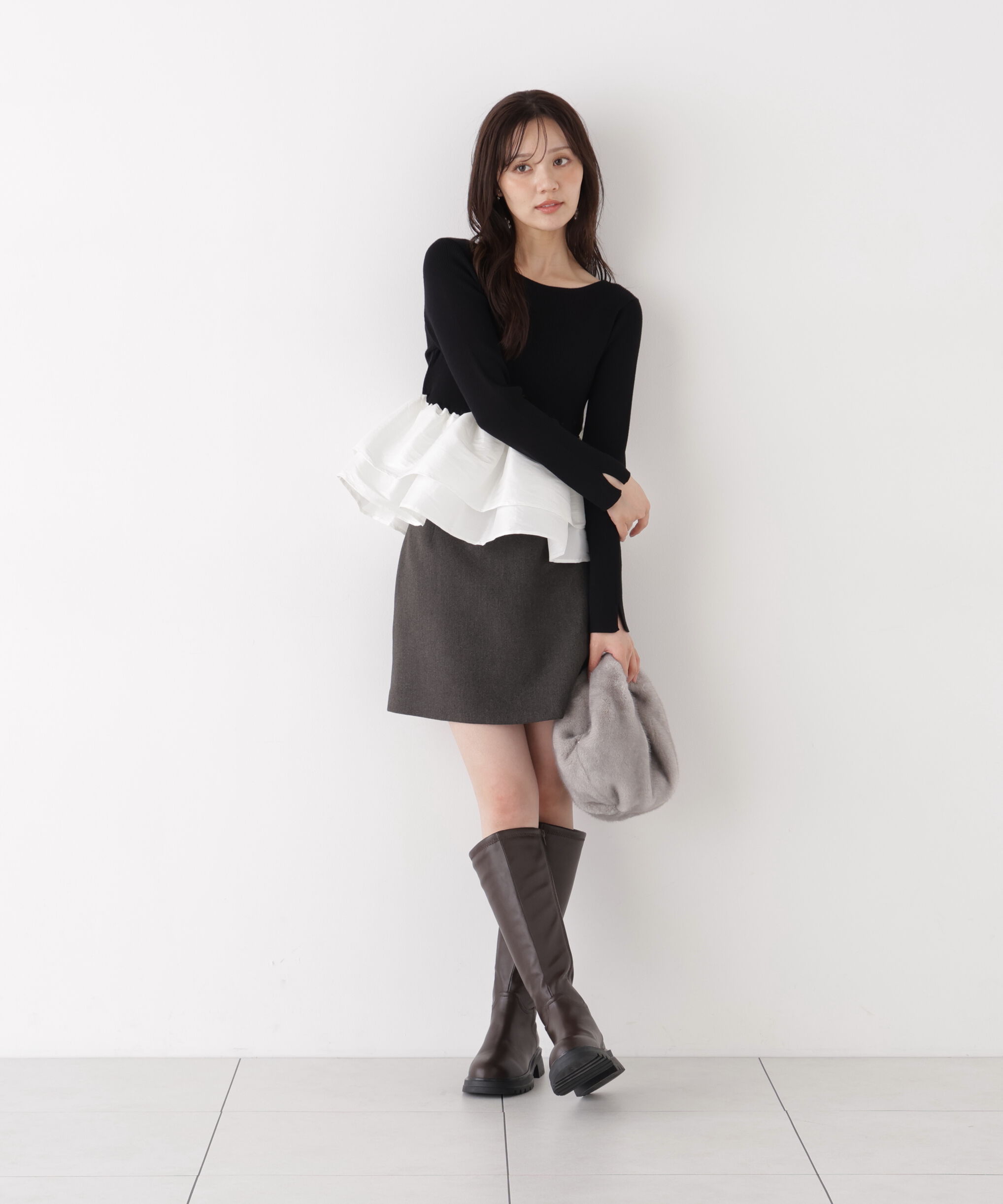 PROPORTION BODY DRESSING「フリルペプラムニット」|ニット・セーター|