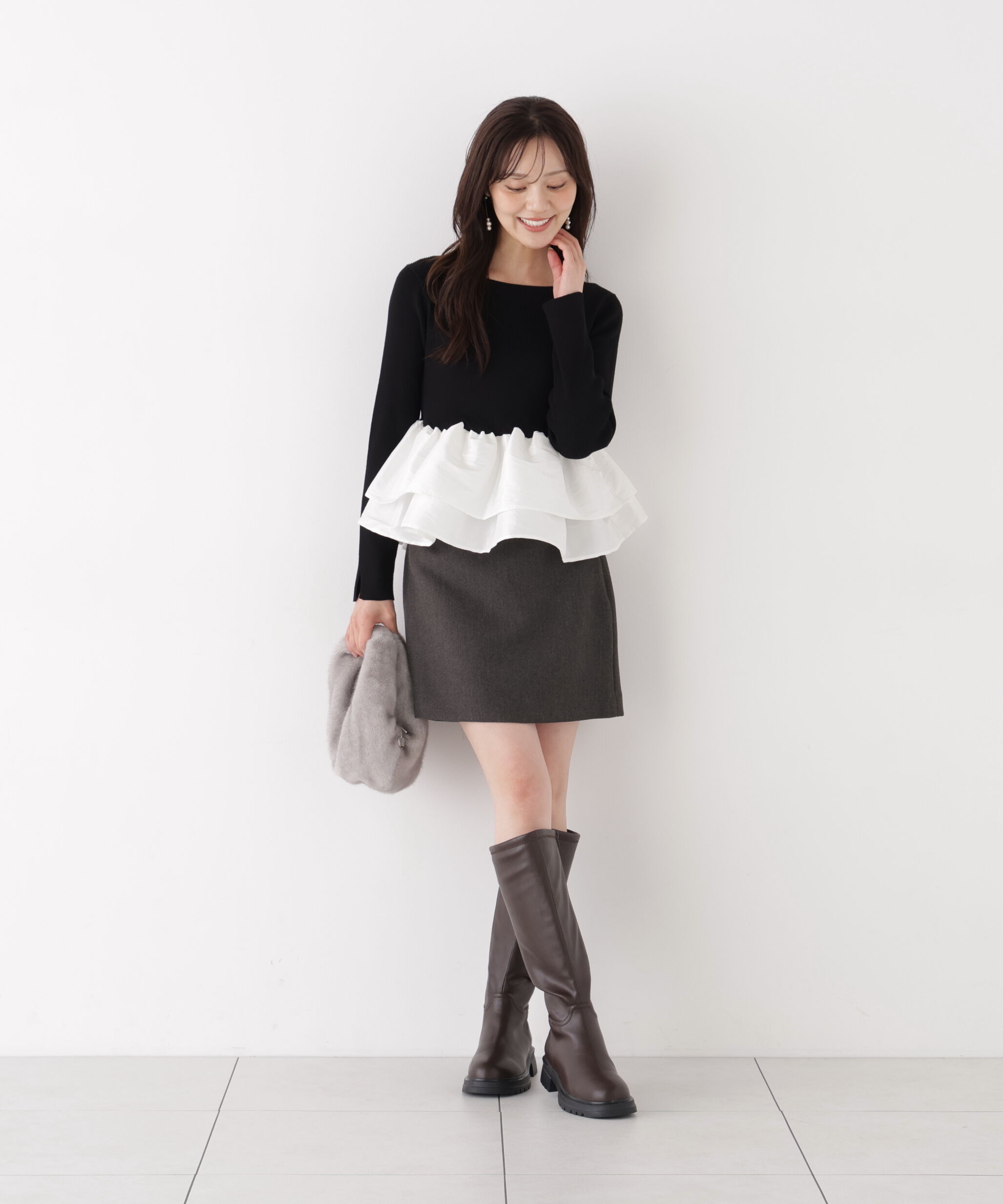 PROPORTION BODY DRESSING「フリルペプラムニット」|ニット・セーター|