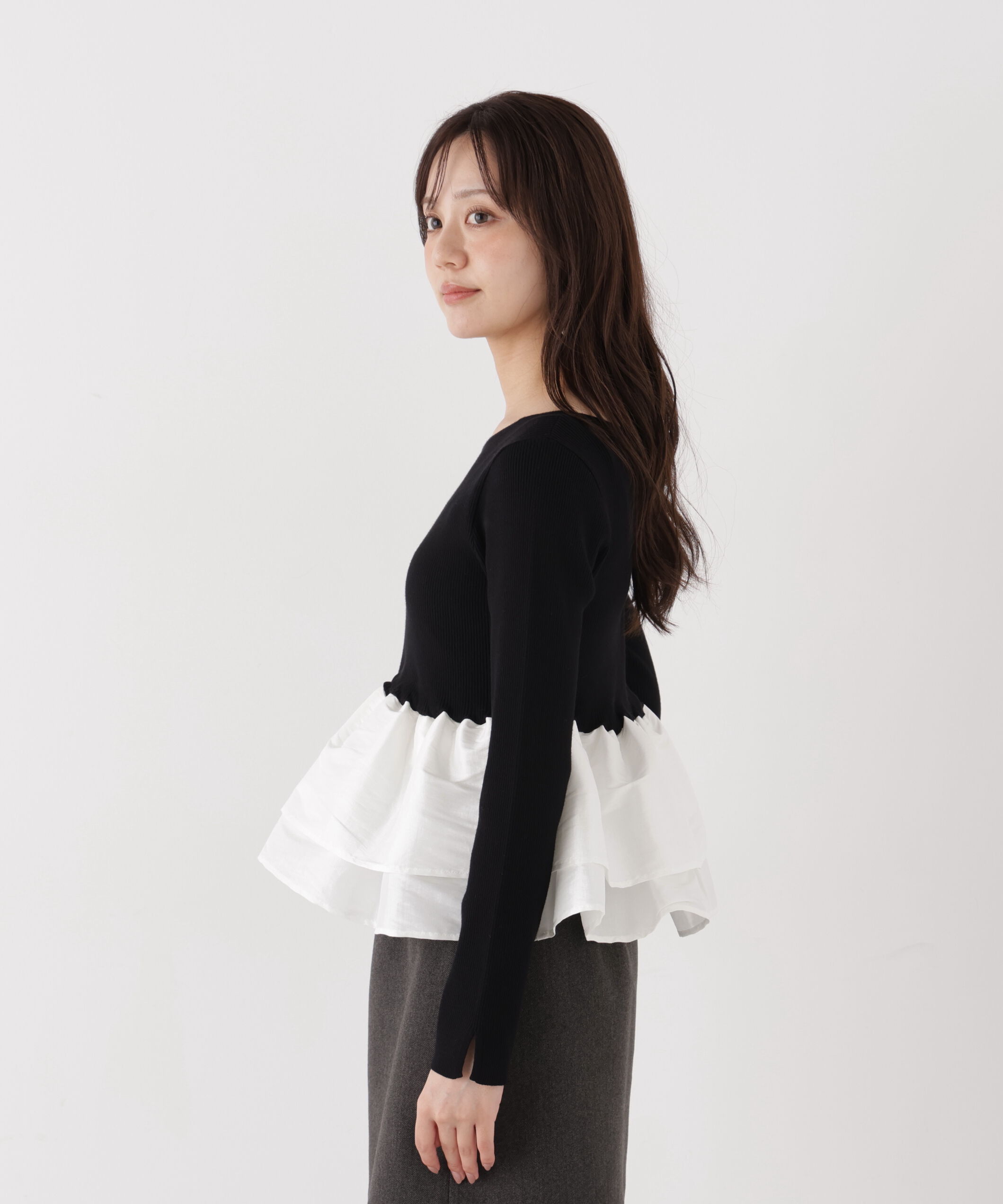 PROPORTION BODY DRESSING「フリルペプラムニット」|ニット・セーター|