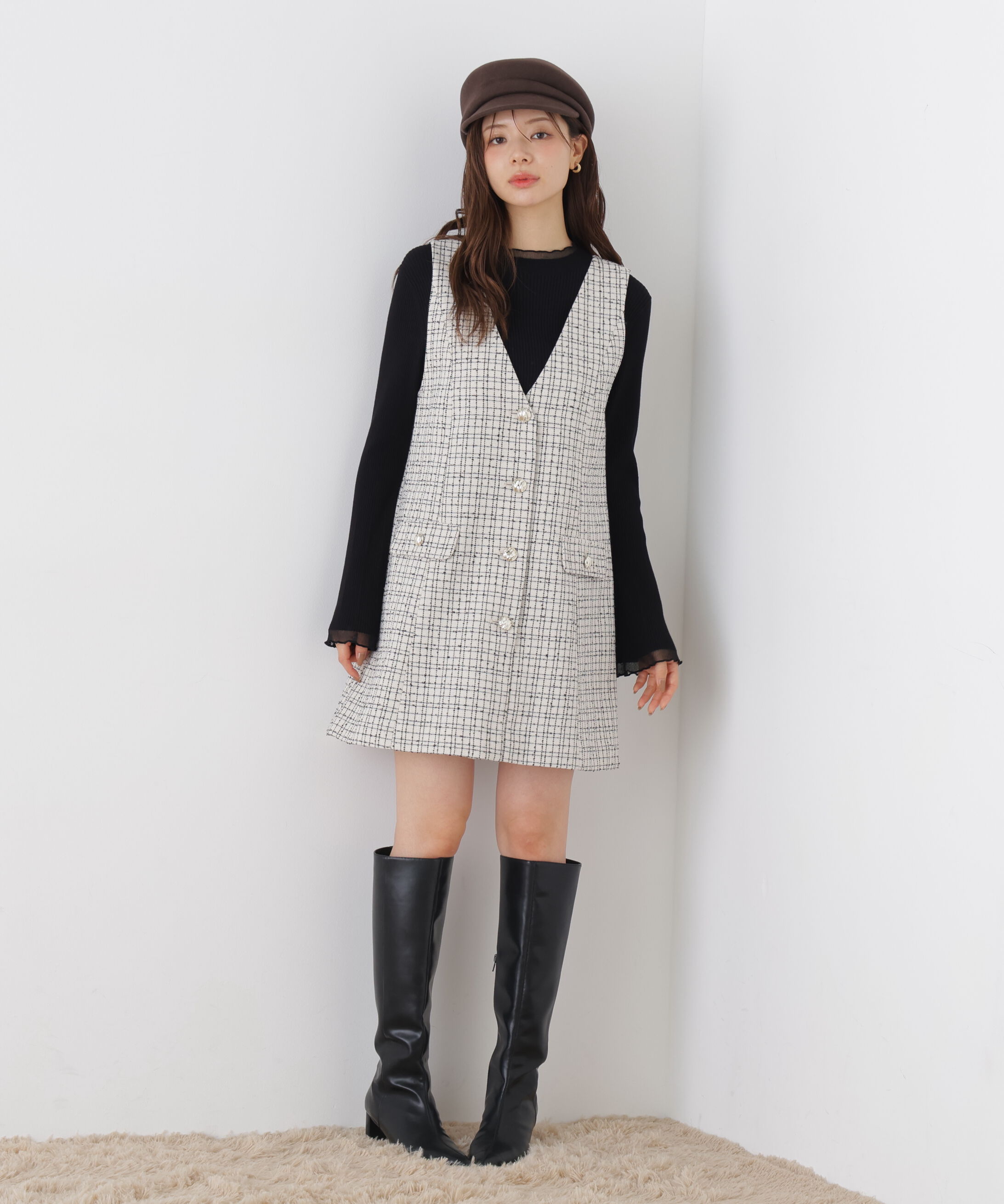 PROPORTION BODY DRESSING「部分シアーレディニット 26AW」|ニット・セーター|