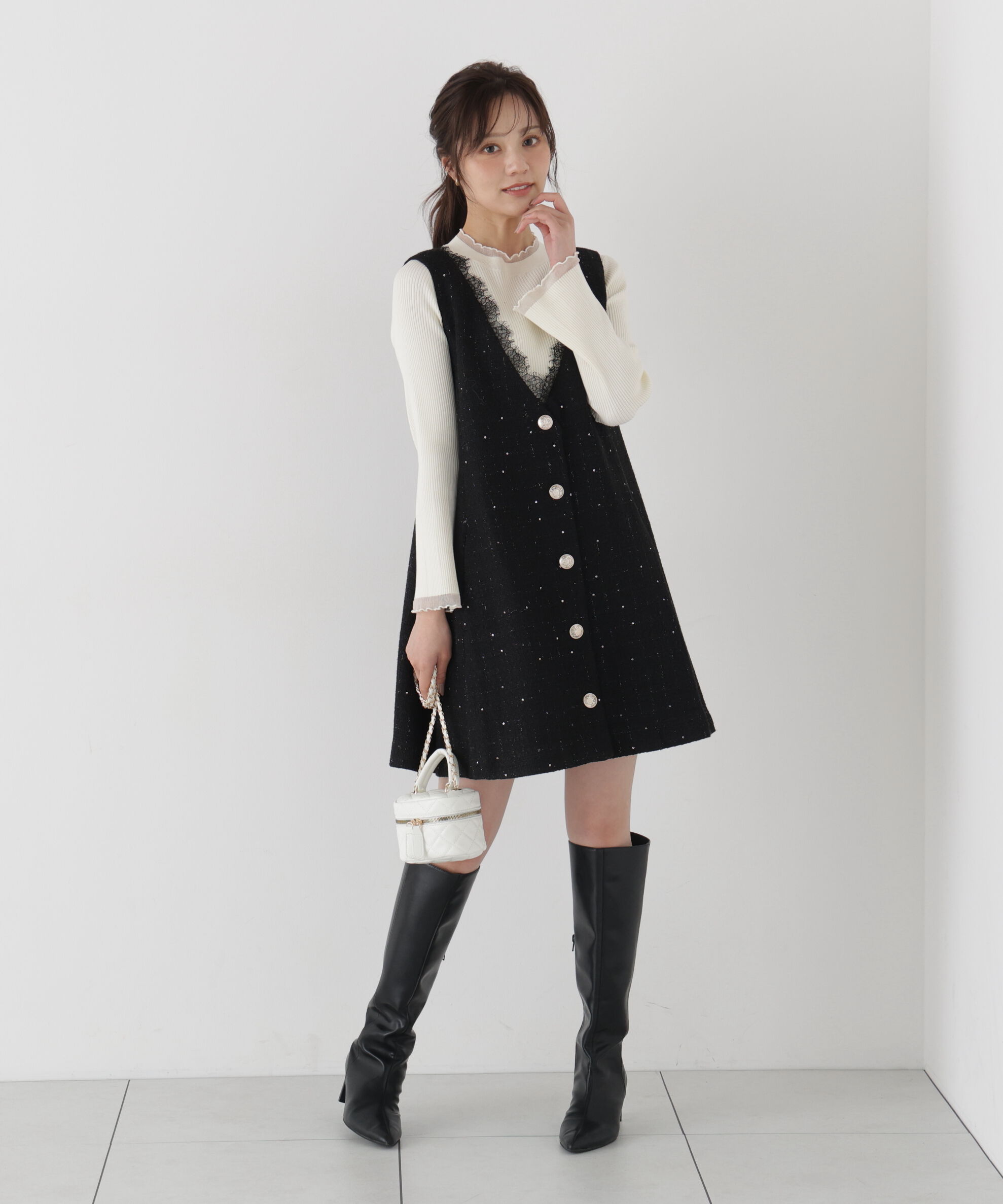 PROPORTION BODY DRESSING「部分シアーレディニット 26AW」|ニット・セーター|