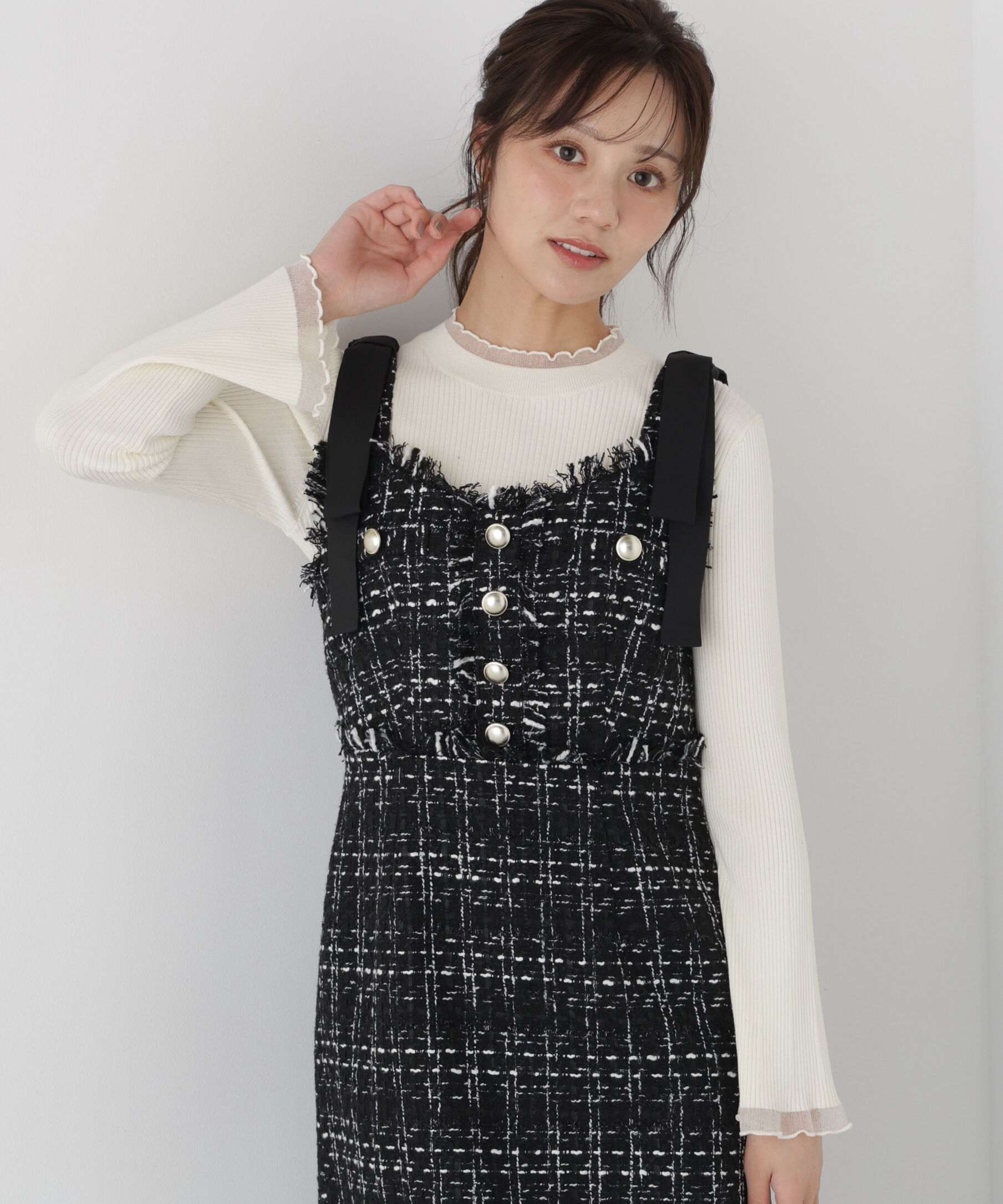 PROPORTION BODY DRESSING「部分シアーレディニット 26AW」|ニット・セーター|