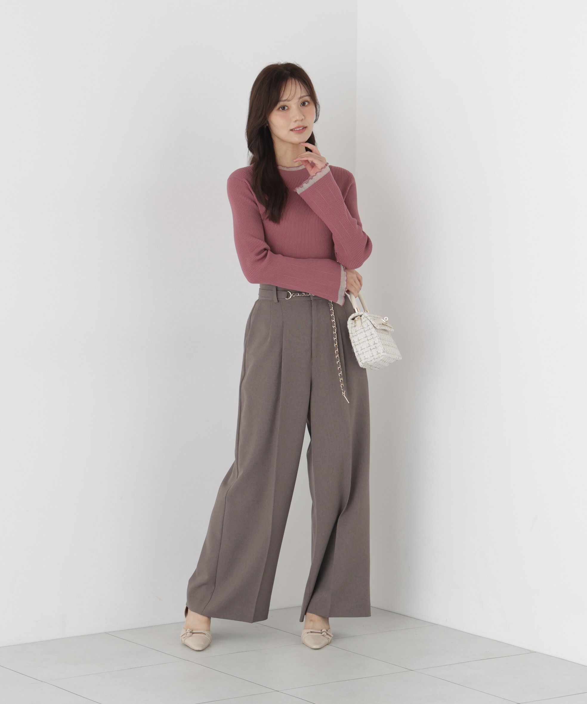 PROPORTION BODY DRESSING「部分シアーレディニット 26AW」|ニット・セーター|