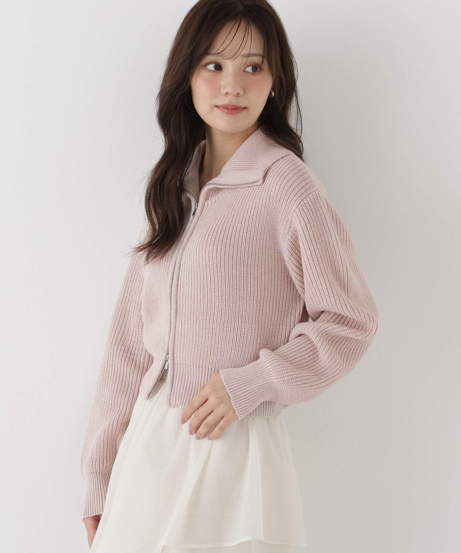 PROPORTION BODY DRESSING「＜a/mie＞フロントジップニット」|カーディガン|