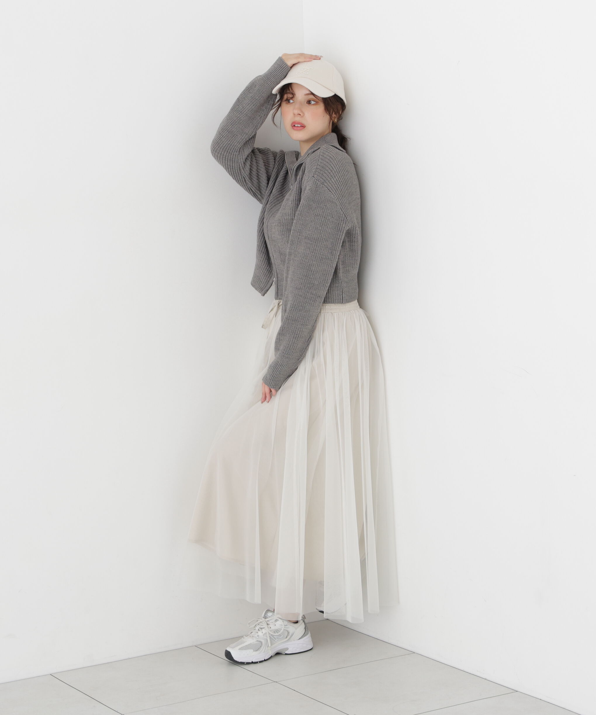 PROPORTION BODY DRESSING「＜a/mie＞フロントジップニット」|カーディガン|