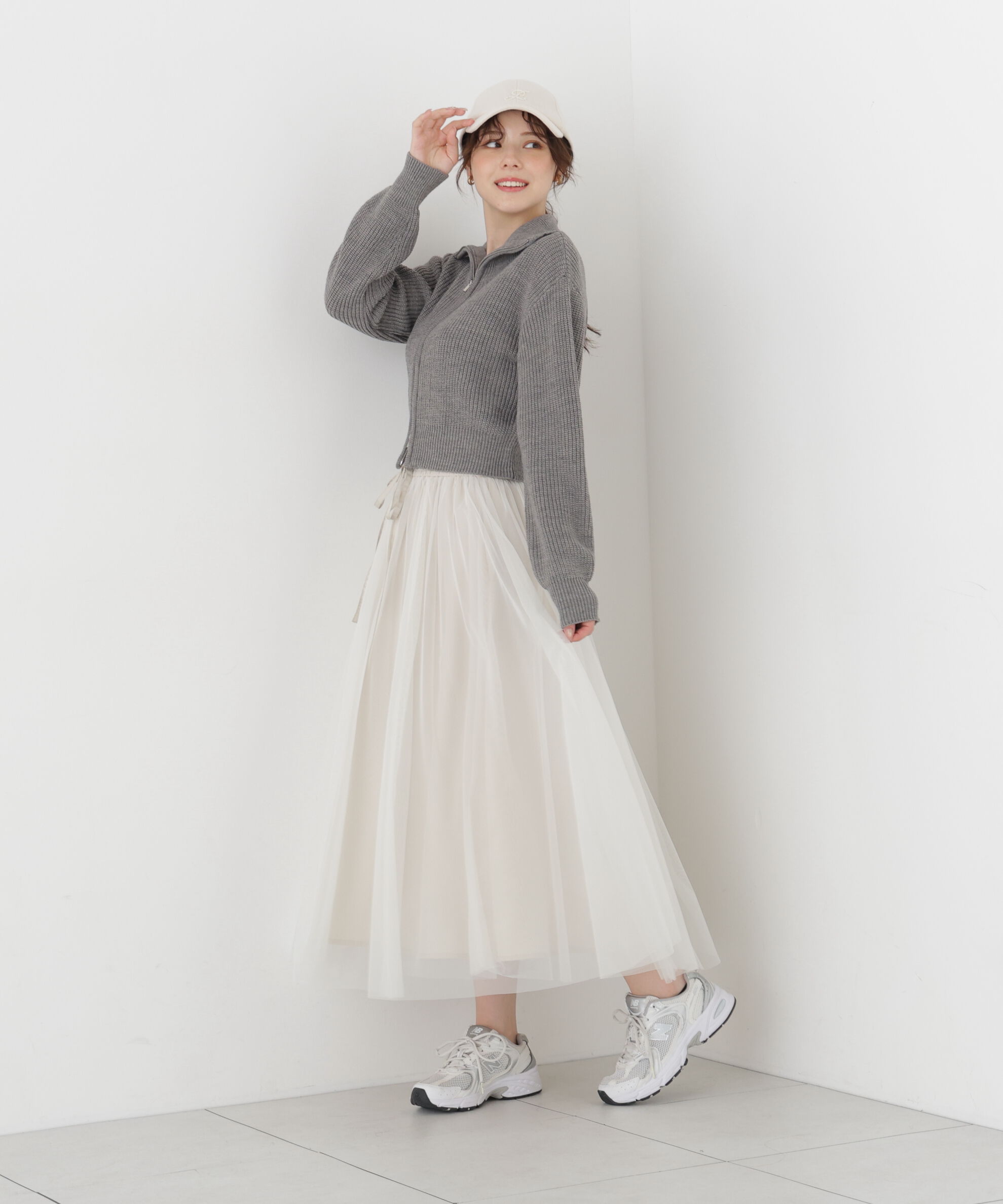 PROPORTION BODY DRESSING「＜a/mie＞フロントジップニット」|カーディガン|