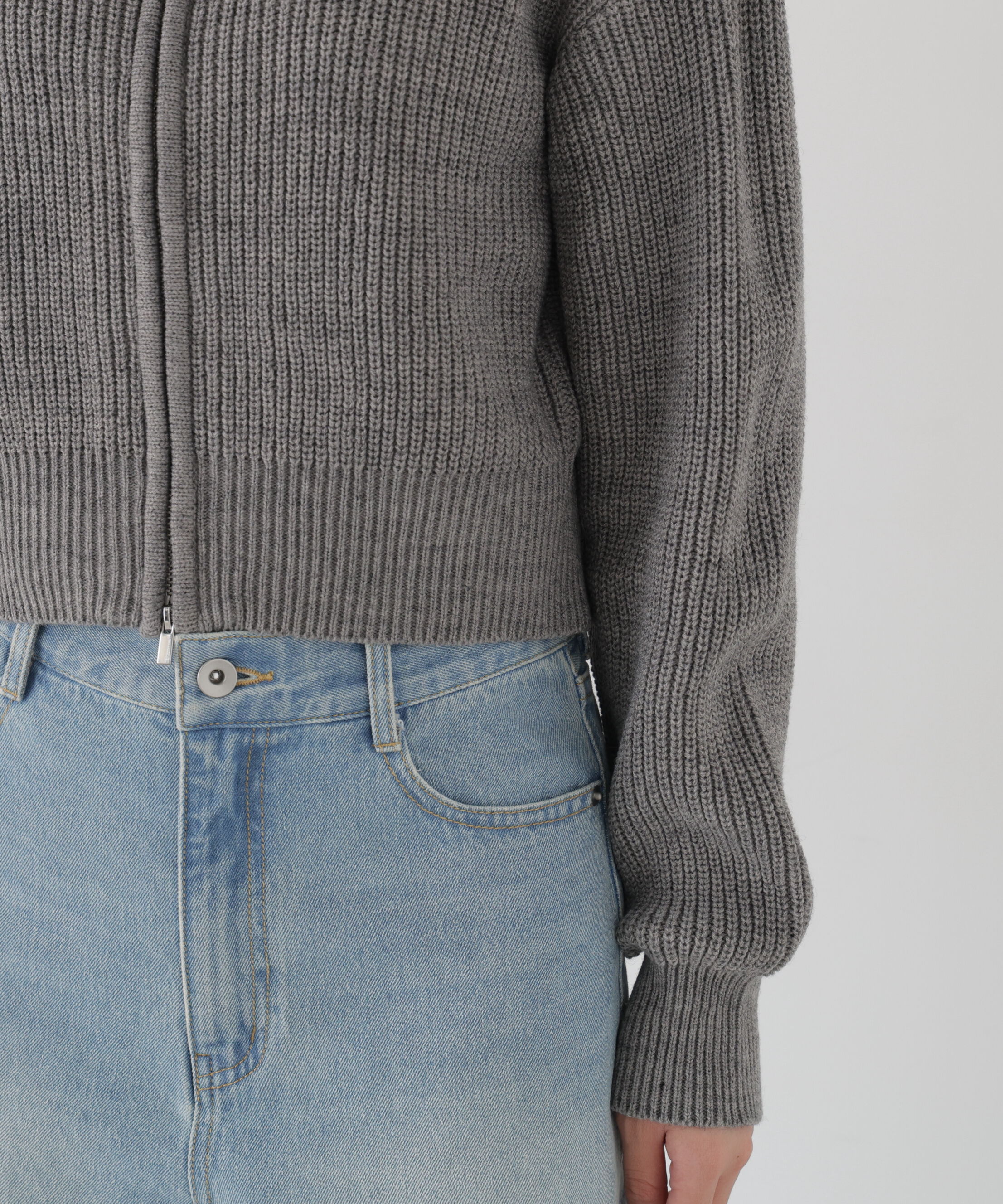 PROPORTION BODY DRESSING「＜a/mie＞フロントジップニット」|カーディガン|