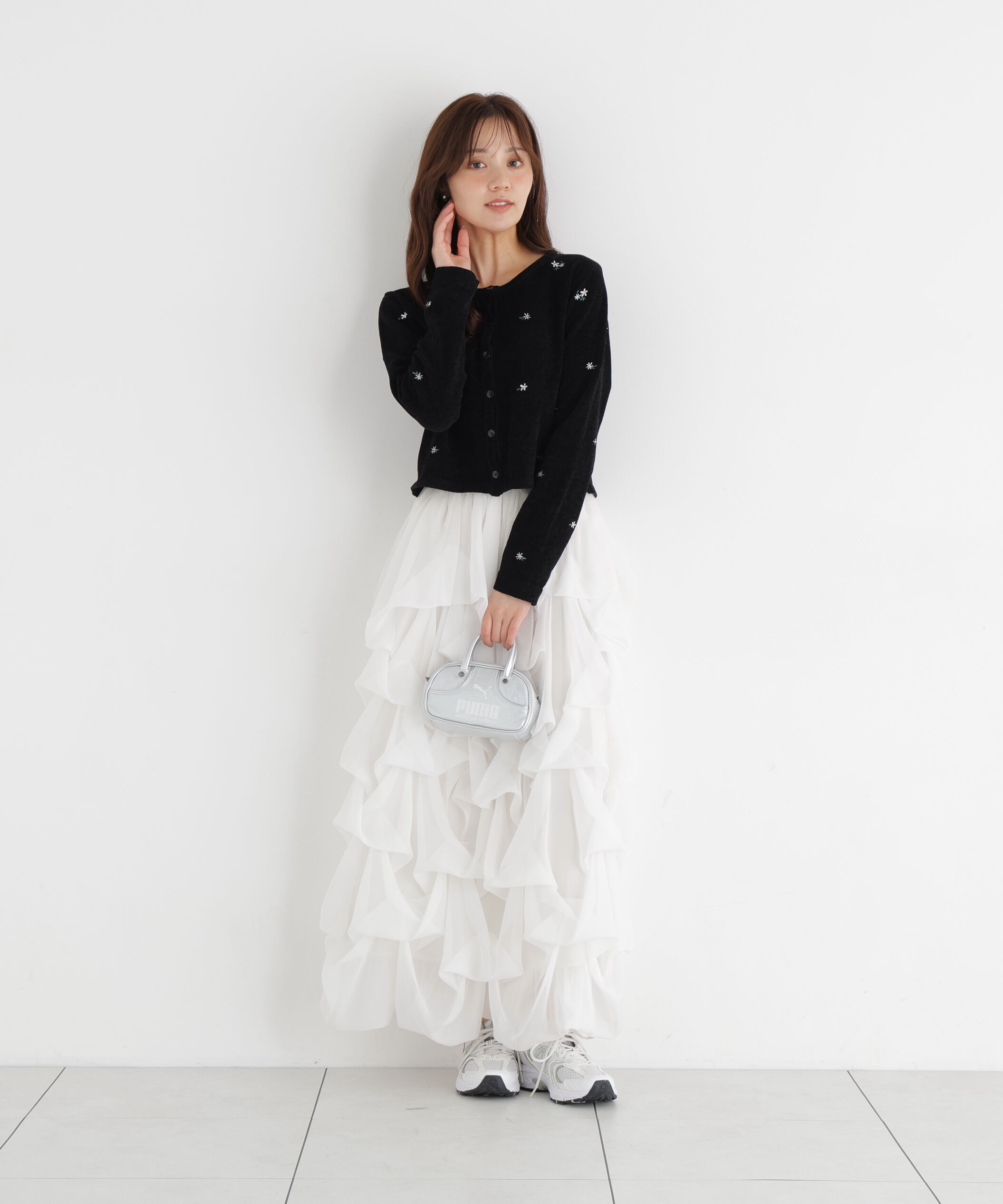 PROPORTION BODY DRESSING「＜a/mie＞エンブロイダリーモールカーディガン 26AW」|カーディガン|