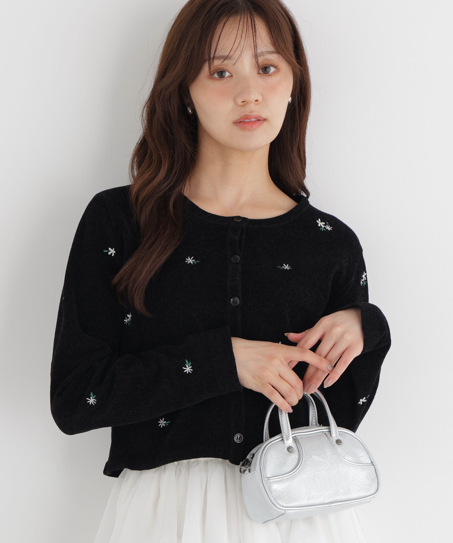 PROPORTION BODY DRESSING「＜a/mie＞エンブロイダリーモールカーディガン 26AW」|カーディガン|