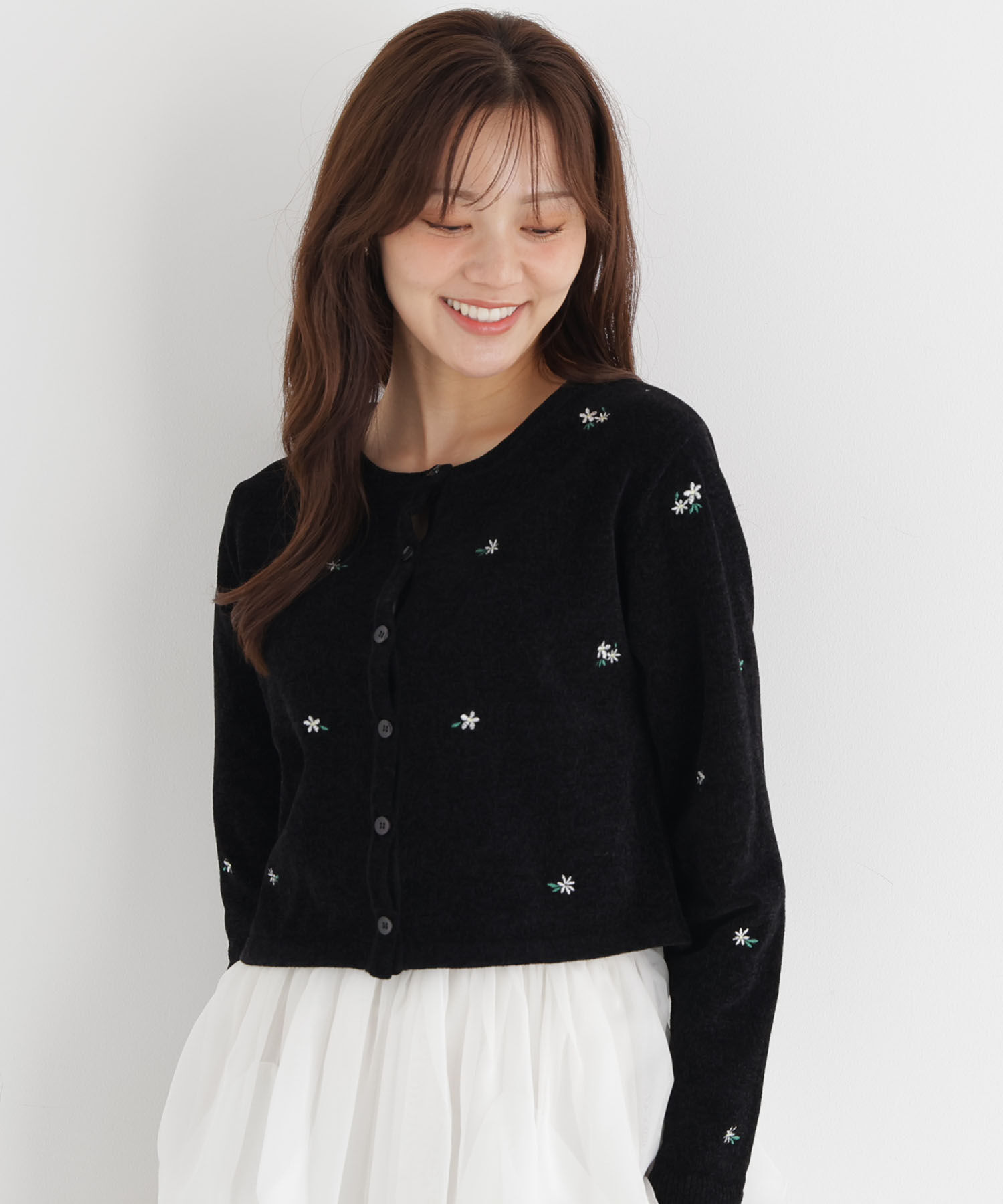 PROPORTION BODY DRESSING「＜a/mie＞エンブロイダリーモールカーディガン 26AW」|カーディガン|