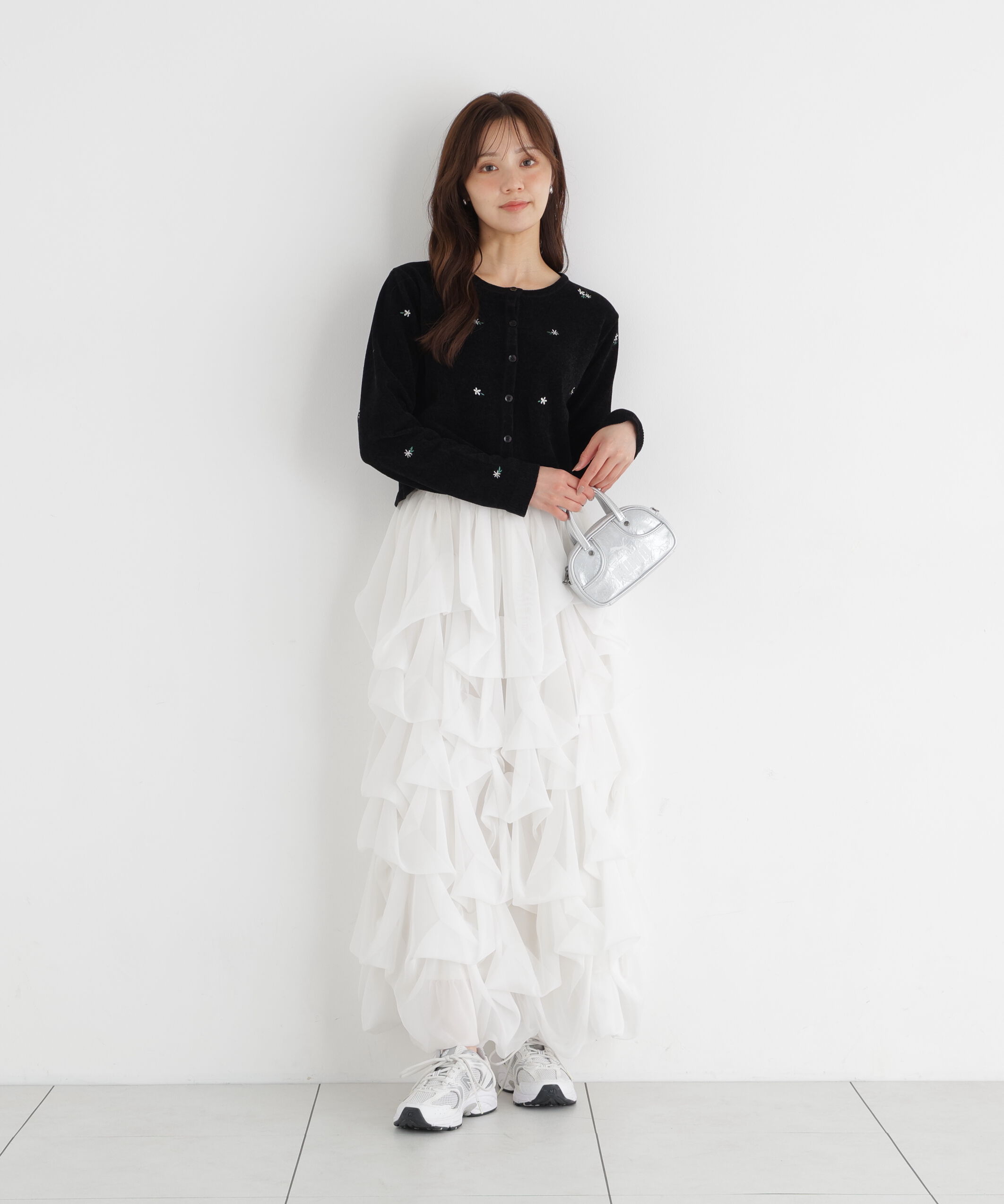 PROPORTION BODY DRESSING「＜a/mie＞エンブロイダリーモールカーディガン 26AW」|カーディガン|