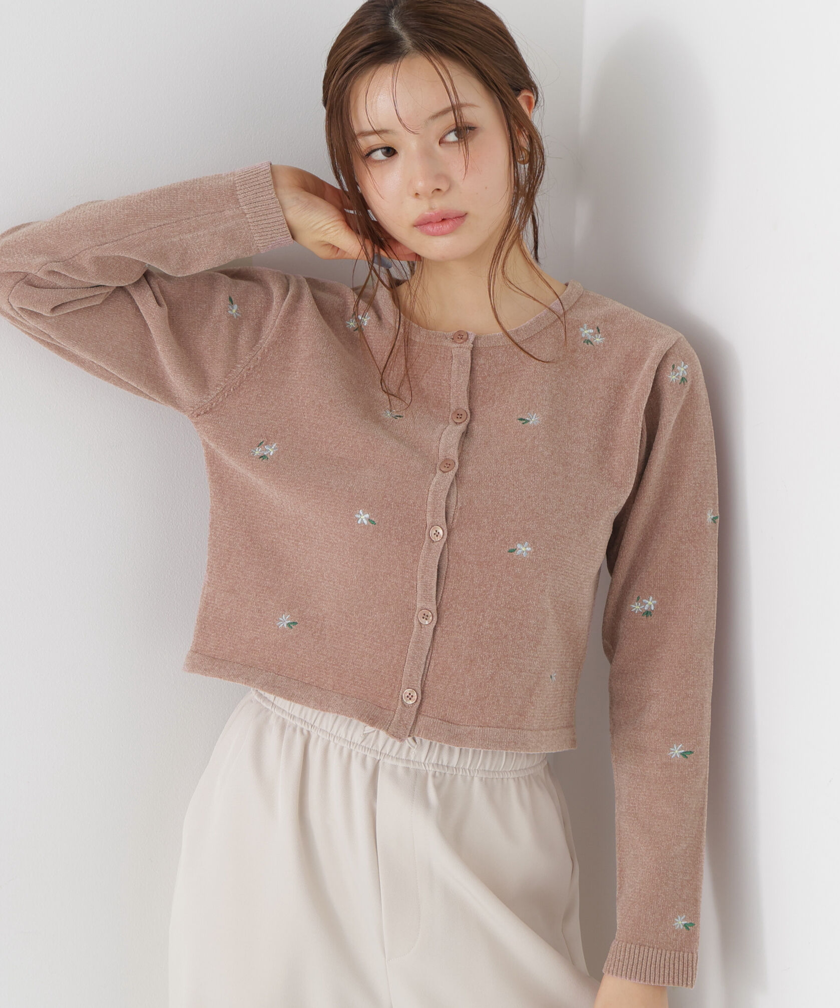 PROPORTION BODY DRESSING「＜a/mie＞エンブロイダリーモールカーディガン 26AW」|カーディガン|
