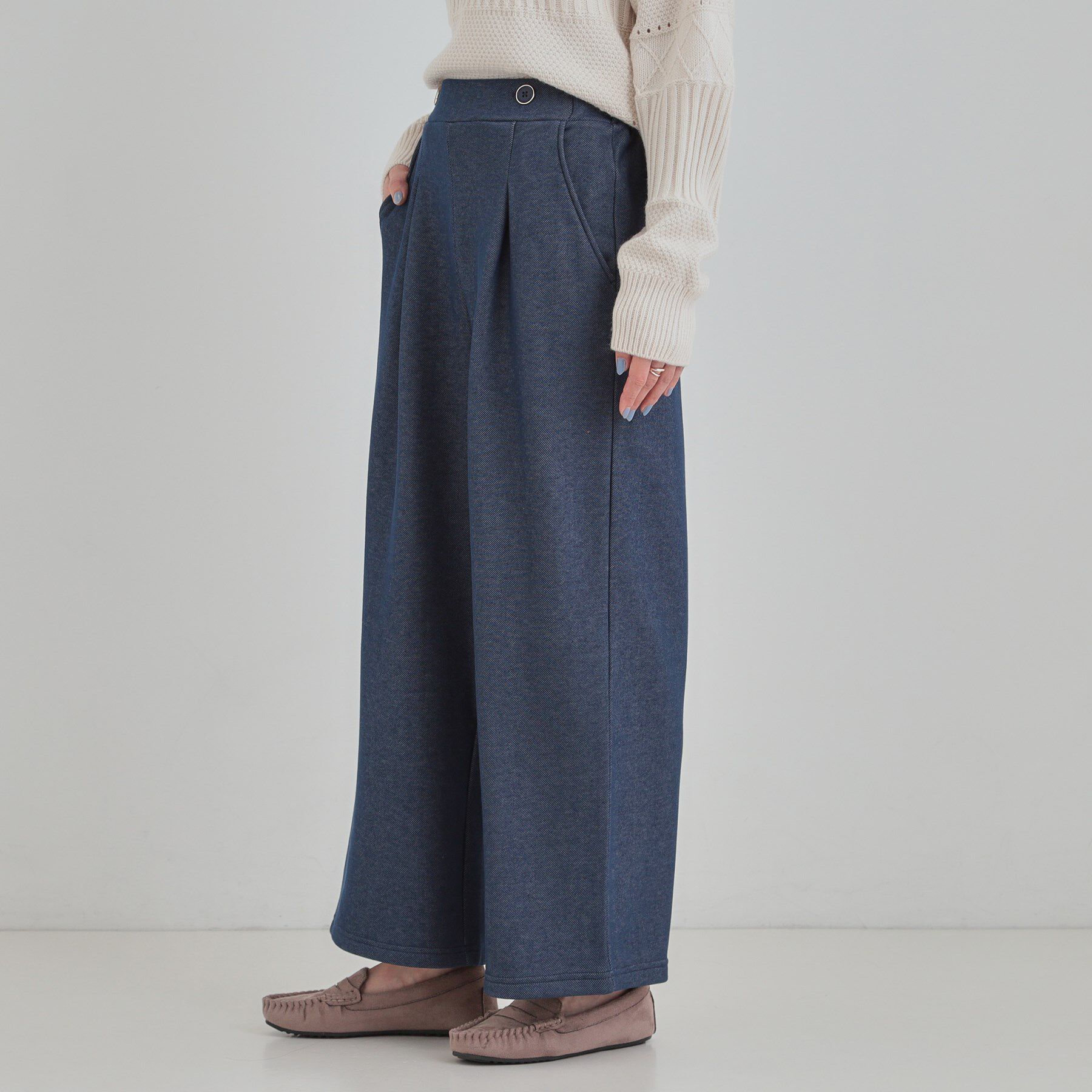 SHOO･LA･RUE「【高レビュー】デニム見え 裏起毛ワイドパンツ」|その他|