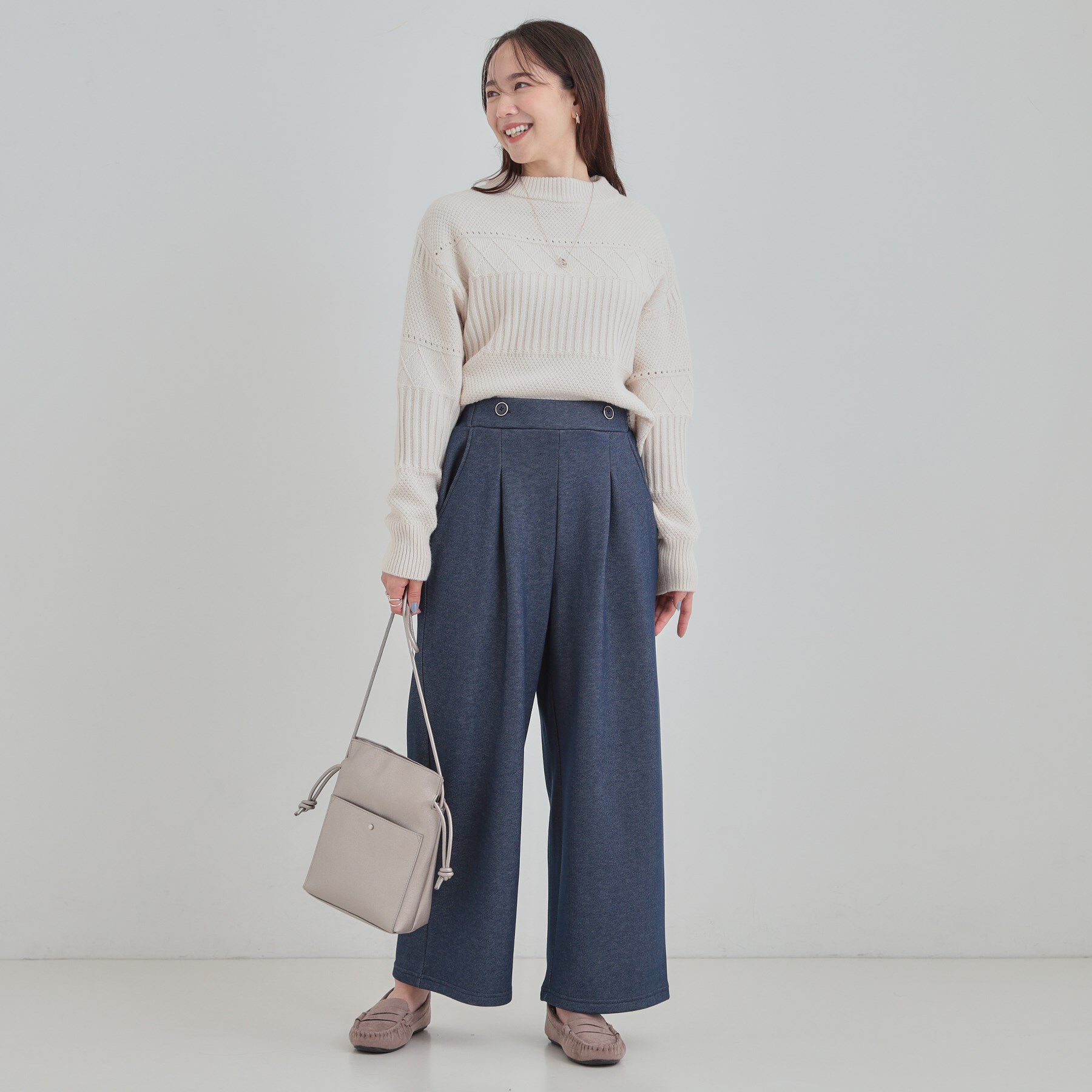 SHOO･LA･RUE「【高レビュー】デニム見え 裏起毛ワイドパンツ」|その他|