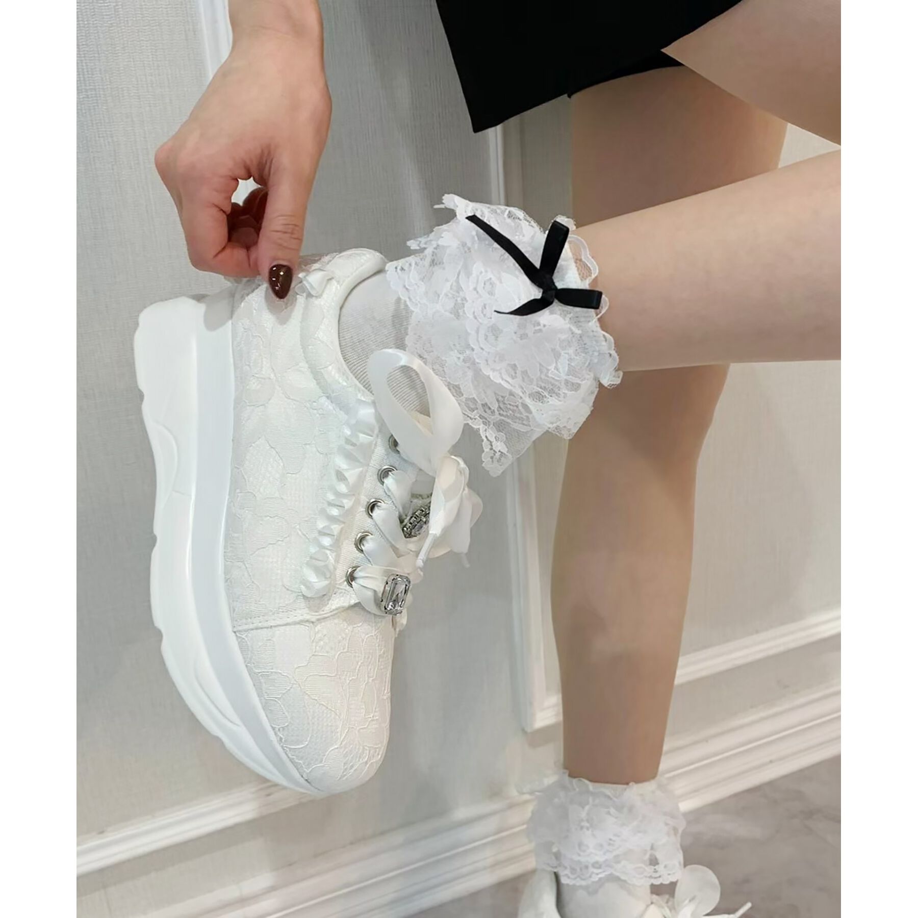 csT&P「厚底キラキラストーン付きスニーカー」|スニーカー|