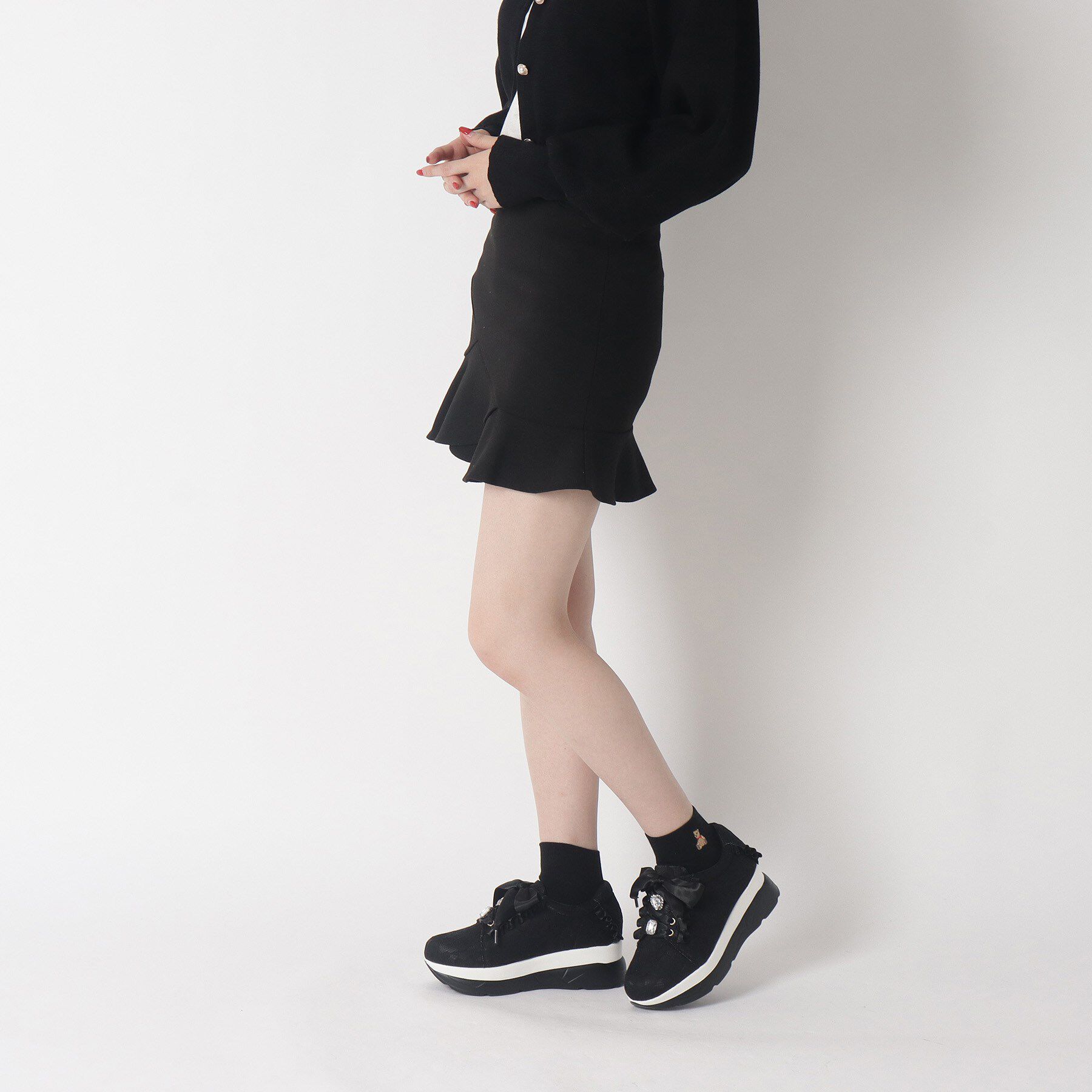 csT&P「厚底キラキラストーン付きスニーカー」|スニーカー|