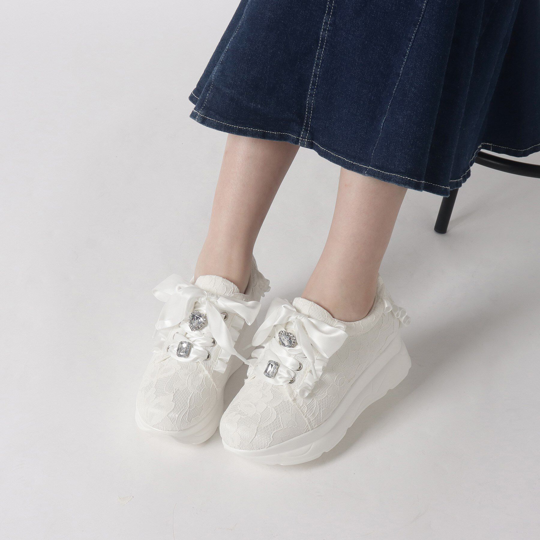 csT&P「厚底キラキラストーン付きスニーカー」|スニーカー|