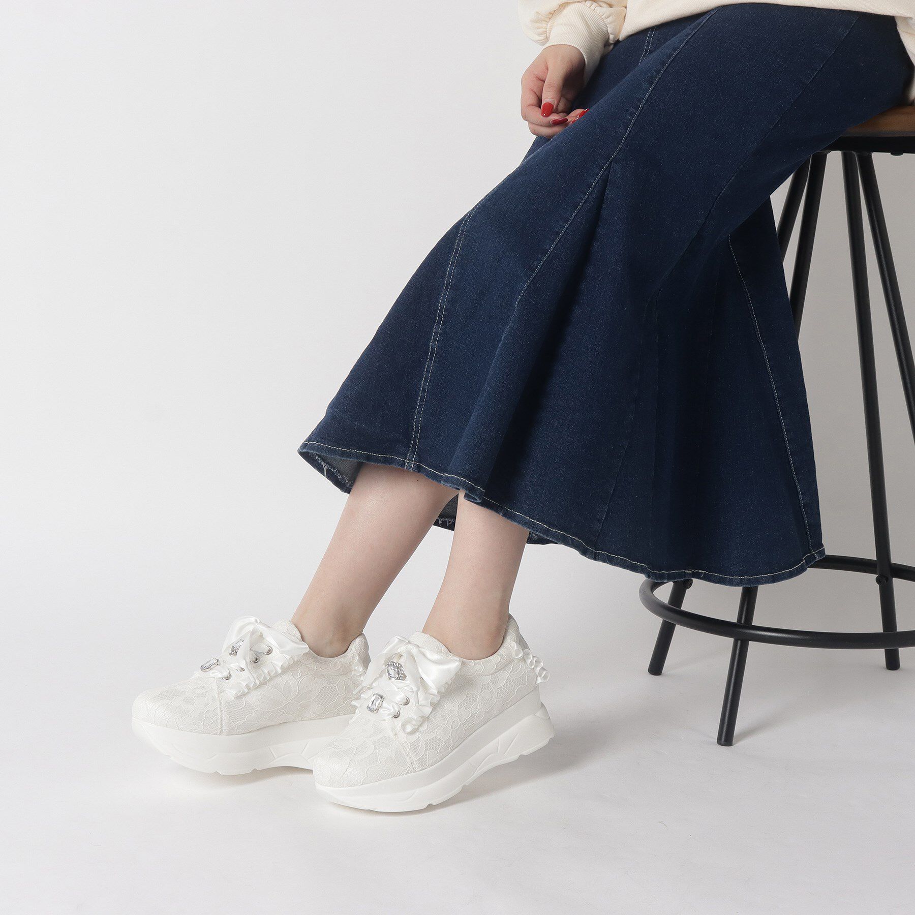csT&P「厚底キラキラストーン付きスニーカー」|スニーカー|