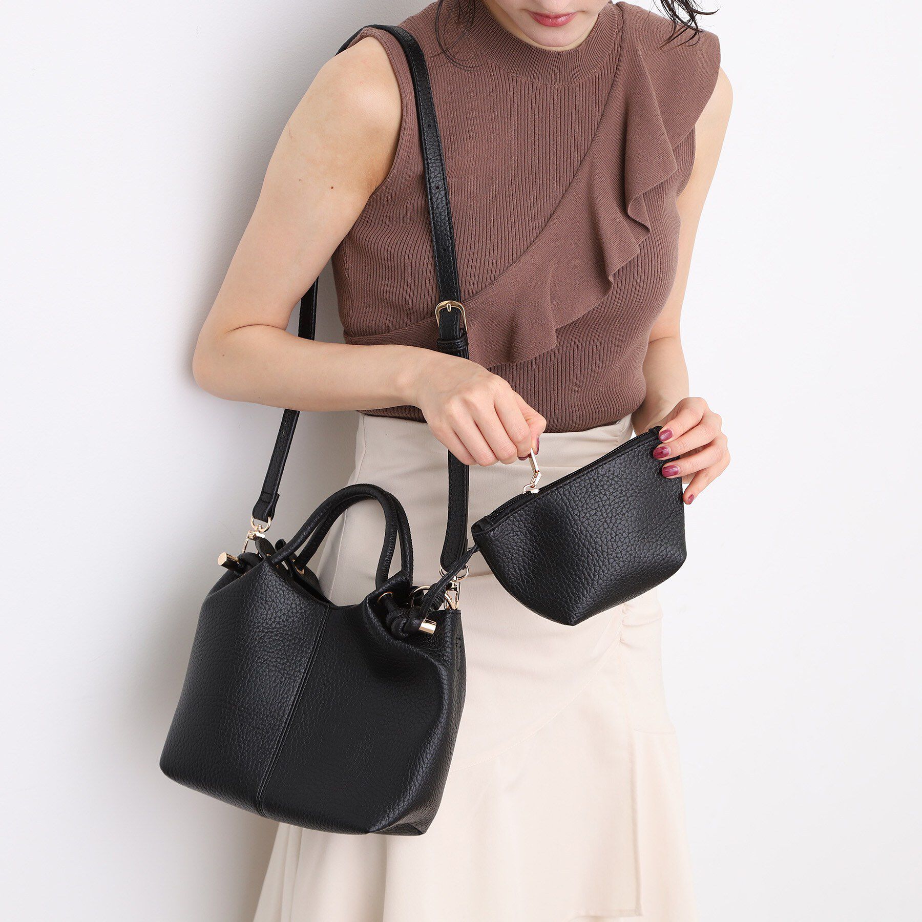 ESPERANZA「【EC限定】ノットハンドルショルダーバッグ」|ショルダー・メッセンジャー|ブラック(719)