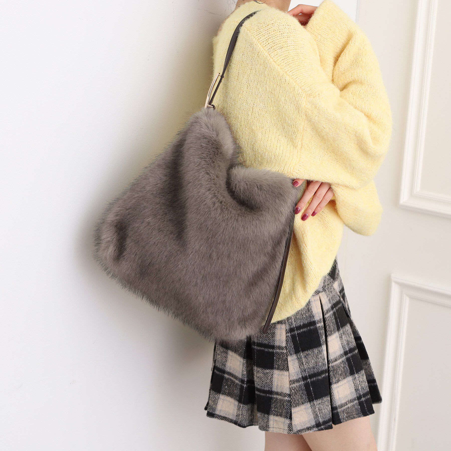 ESPERANZA「【EC限定】フリーワンハンドルフェイクファートート」|トートバッグ|モカブラウン(742