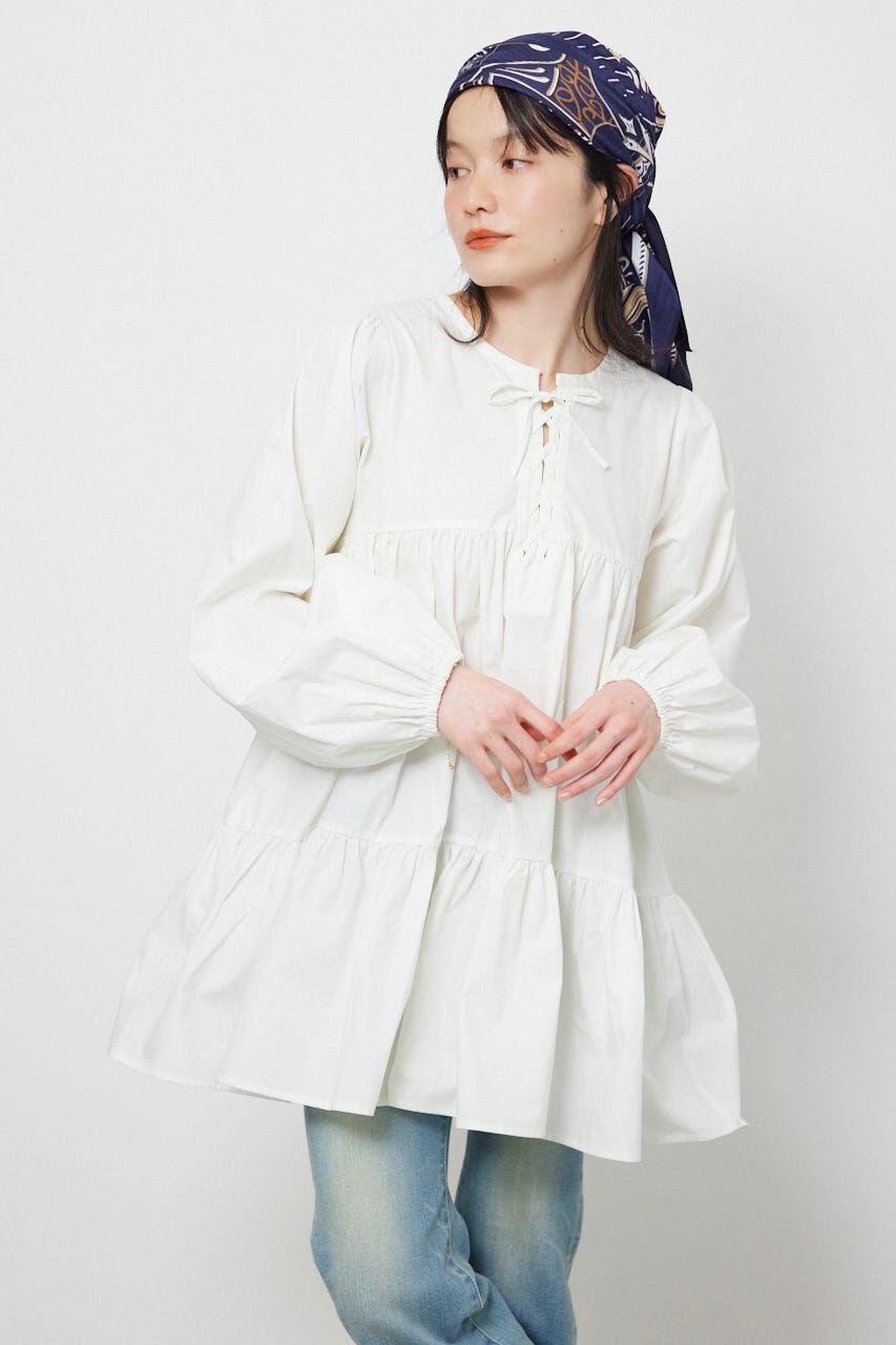RODEO CROWNS「レースアップ2WAYチュニックワンピース」|ワンピース|WHT