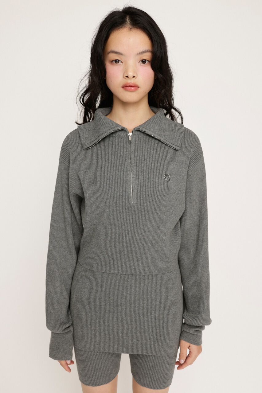SLY「FRONT ZIP KNIT トップス」|ニット・セーター|