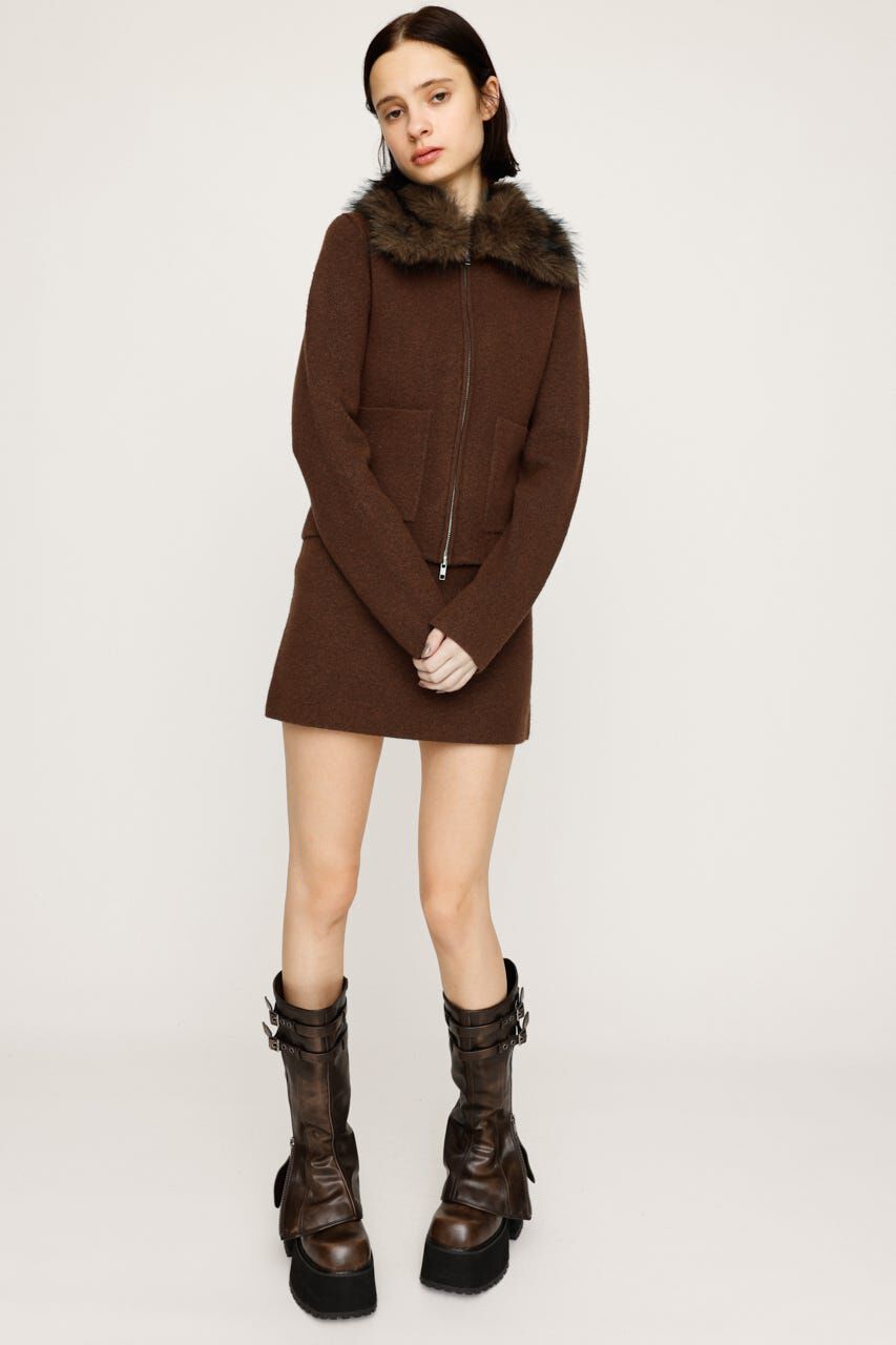 SLY「F／FUR COLLAR KNIT トップス」|その他|
