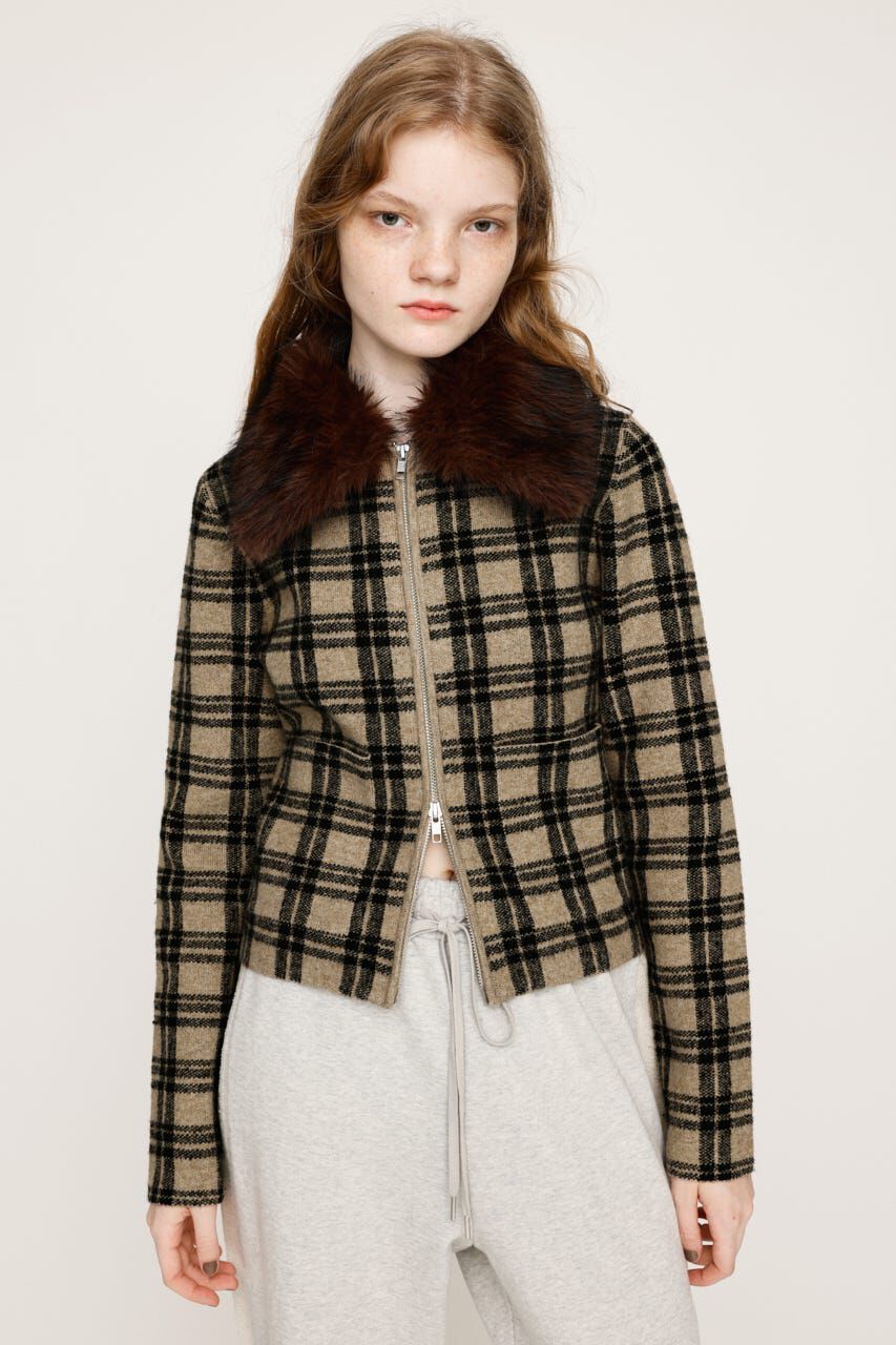 SLY「F／FUR COLLAR KNIT トップス」|その他|