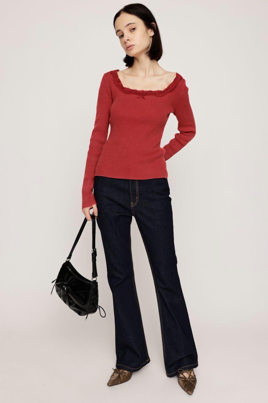 SLY「HW FLARE PT-C WITH ROICA（R）EF」|デニム|