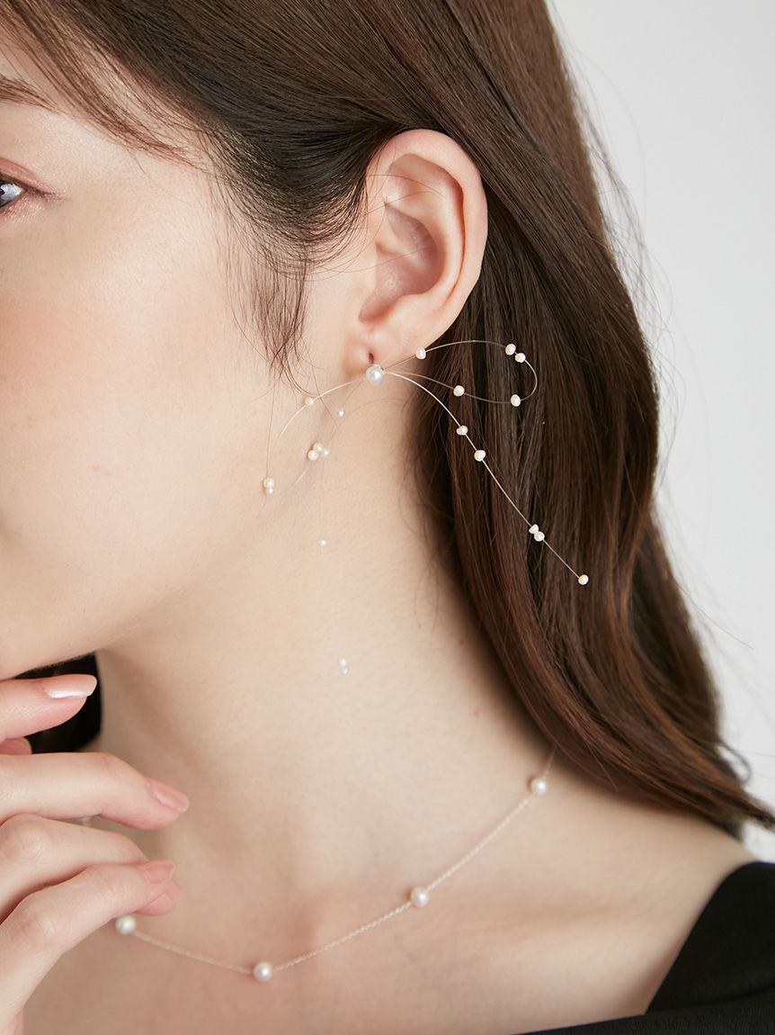 CELFORD「【HANAE MORI&times;CELFORDコラボ】 淡水パールリボンピアス」|ピアス|
