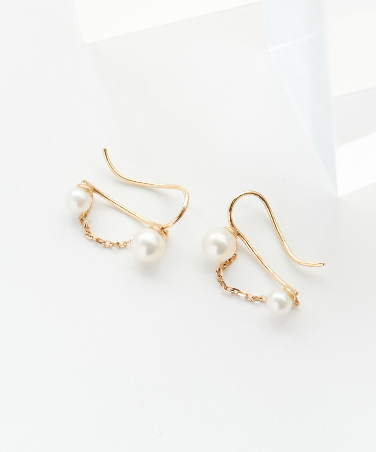 JUPITER「【K10】淡水パールチェーンイヤリング/ピアス」|ピアス|