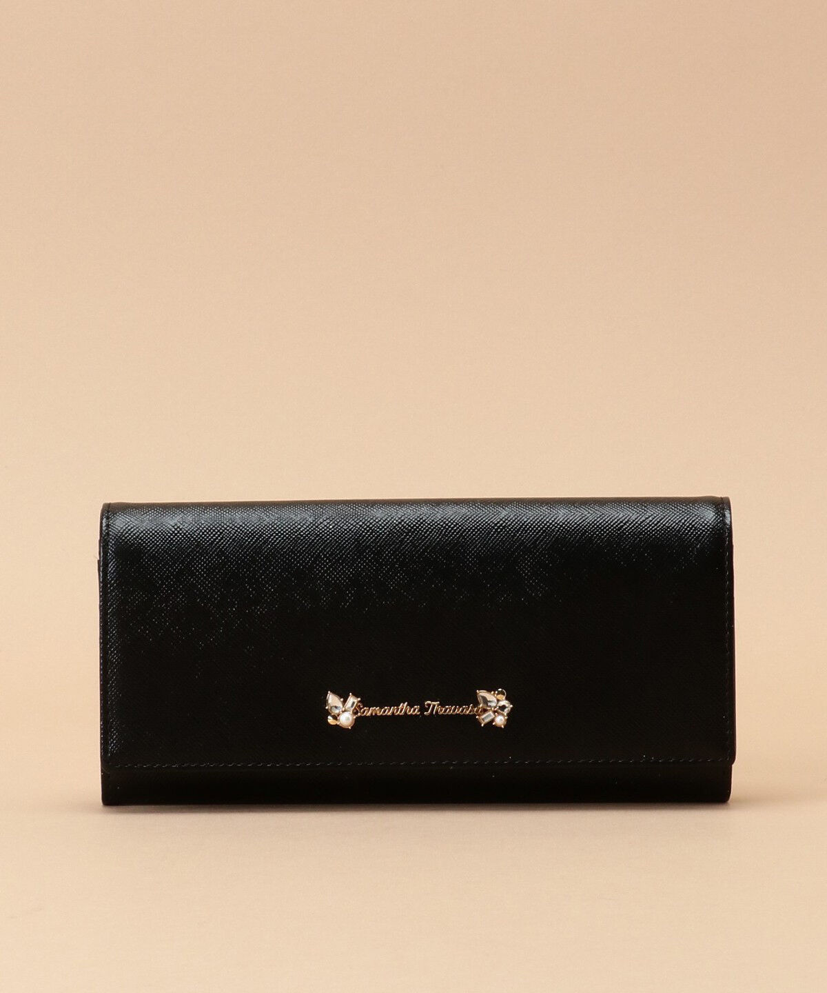 Samantha Thavasa「ラメレザービジュー 長財布」|財布|ブラック