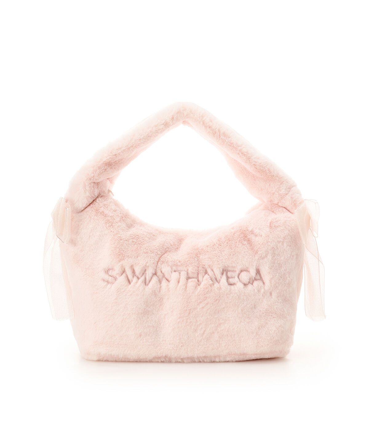 Samantha Vega「シフォンリボンファーワンハンドルバッグ」|ハンドバッグ|ピンク